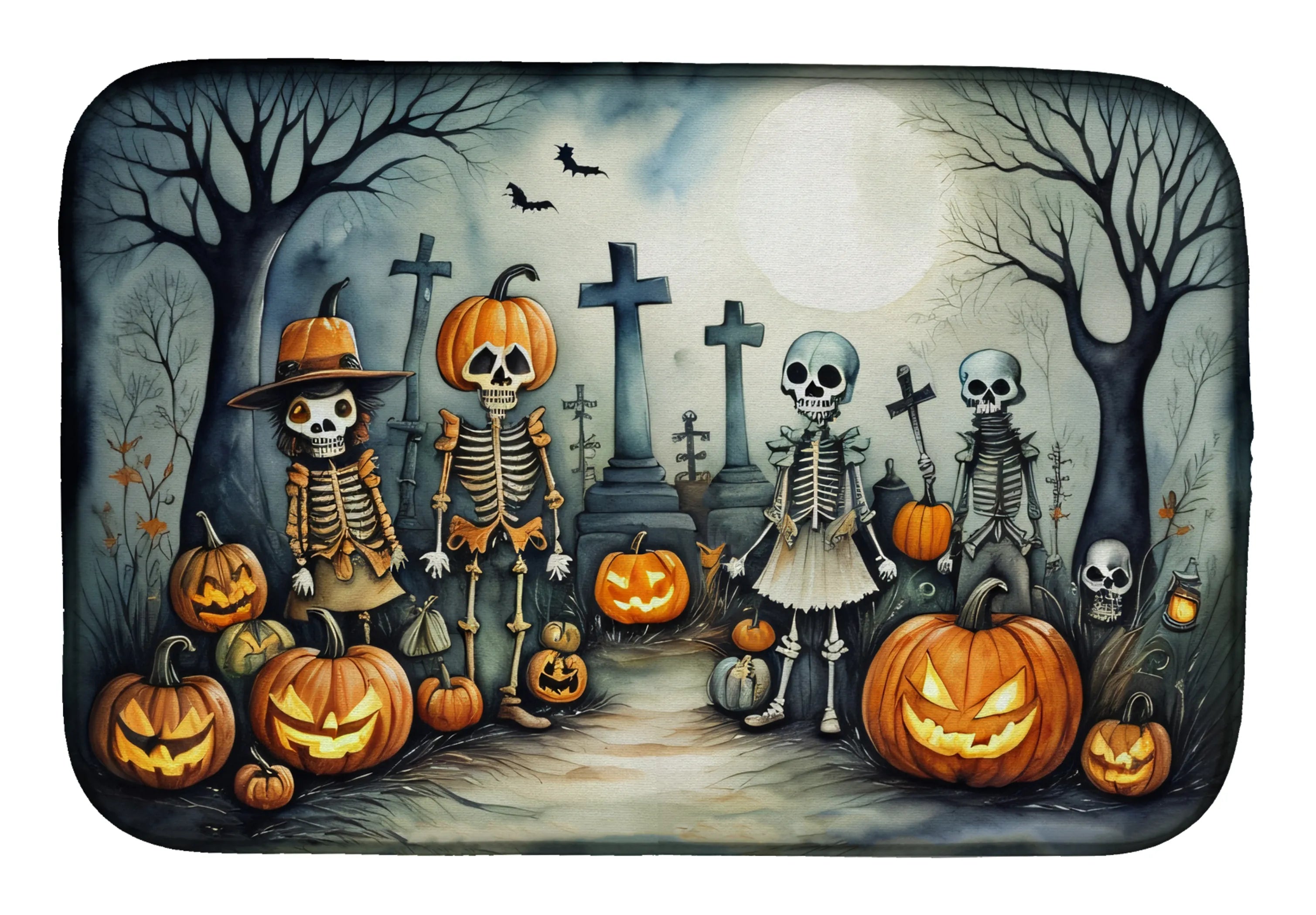 More Spooky Halloween Dish Drying Mat - Size: 14  X 21" | Pack Of: 1 | Collection name: More spooky halloween