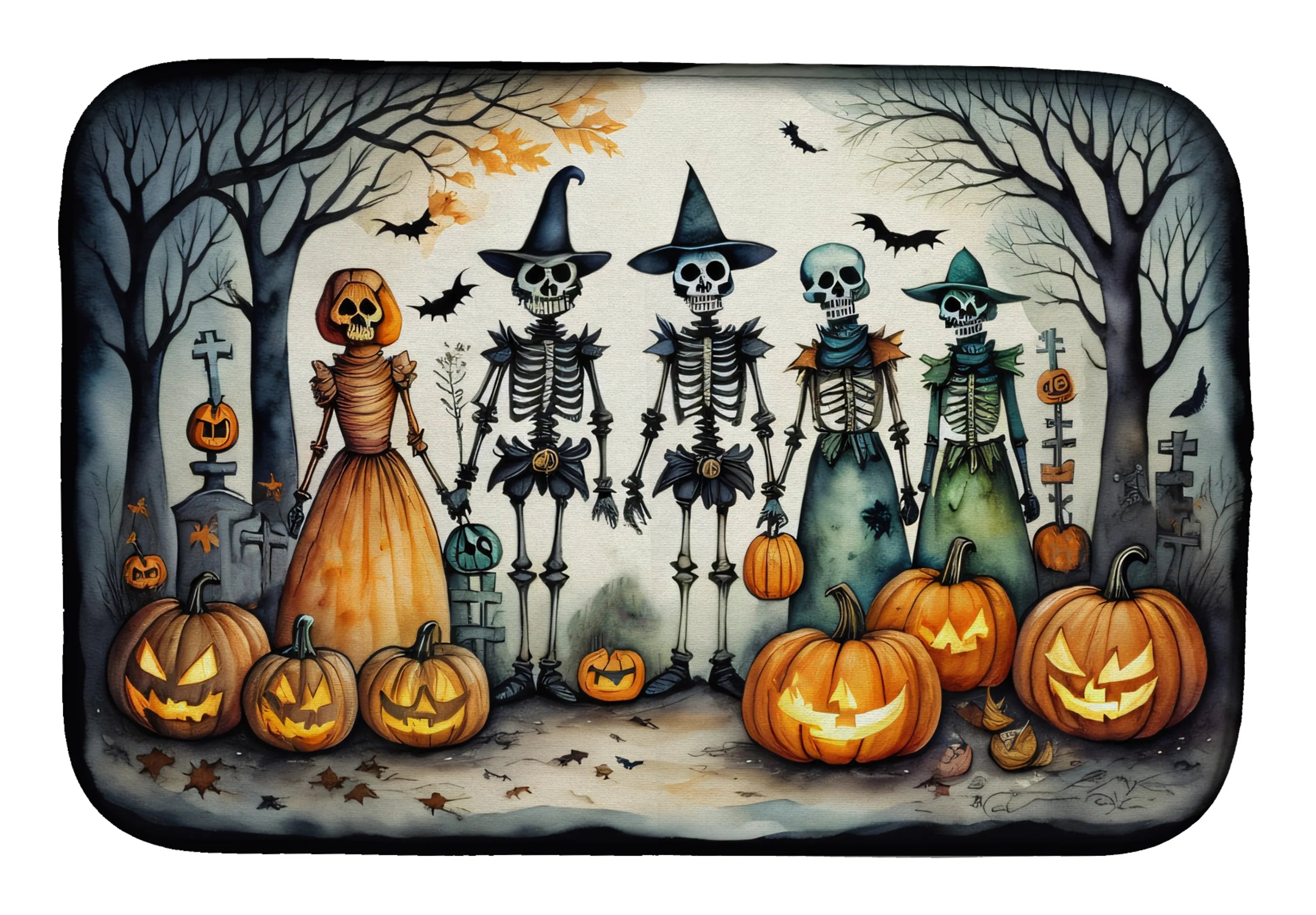 More Spooky Halloween Dish Drying Mat - Size: 14  X 21" | Pack Of: 1 | Collection name: More spooky halloween