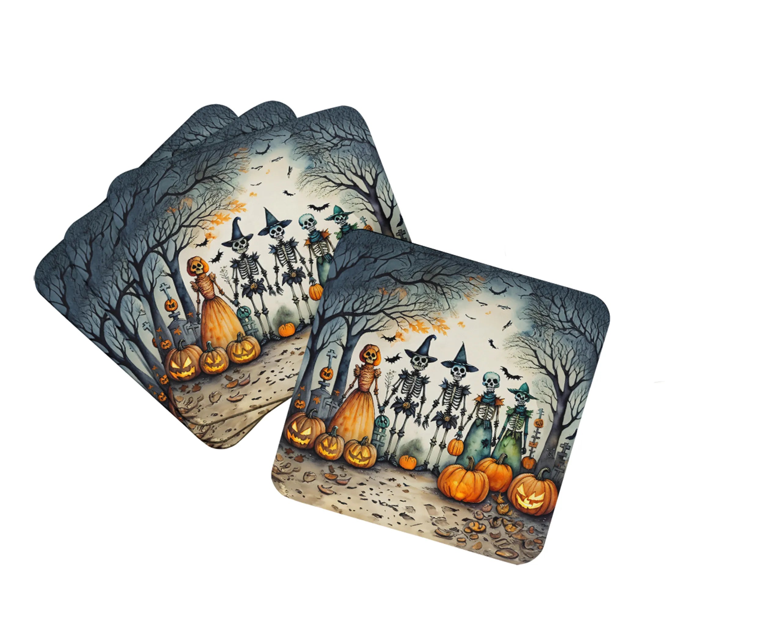 More Spooky Halloween Foam Coasters - Size: 3.5 | Pack Of: 1 | Collection name: More spooky halloween