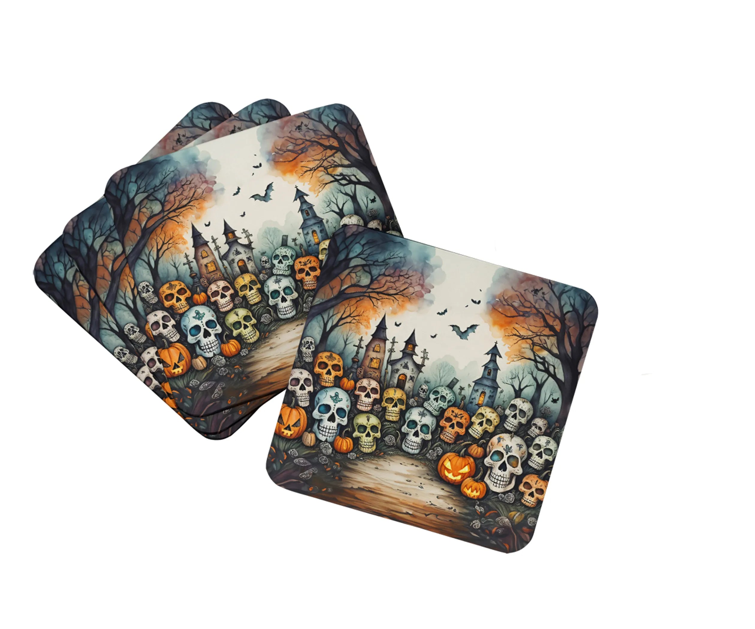 More Spooky Halloween Foam Coasters - Size: 3.5 | Pack Of: 1 | Collection name: More spooky halloween