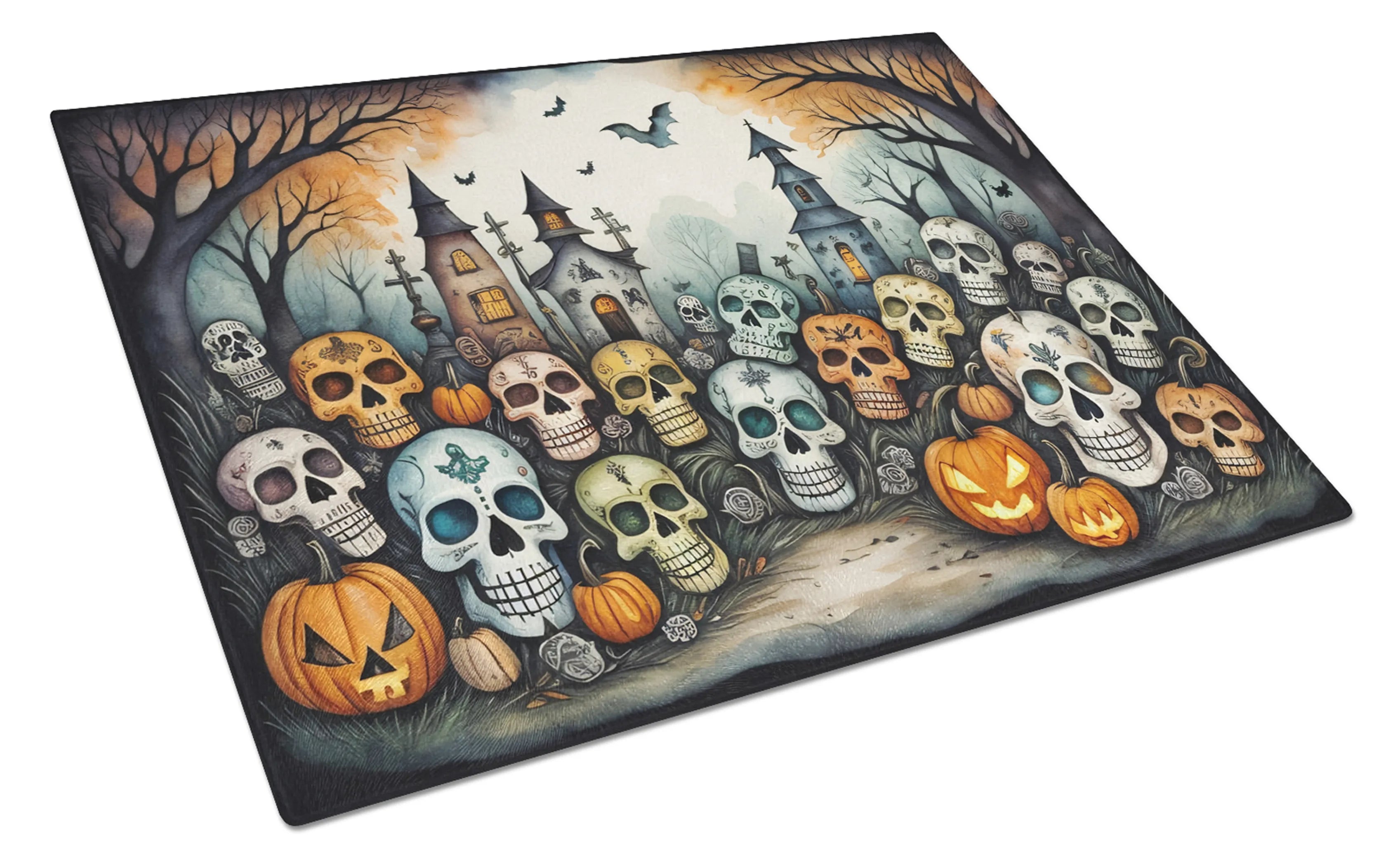 More Spooky Halloween Glass Cutting Board - Size: LARGE | Pack Of: 1 | Collection name: More spooky halloween