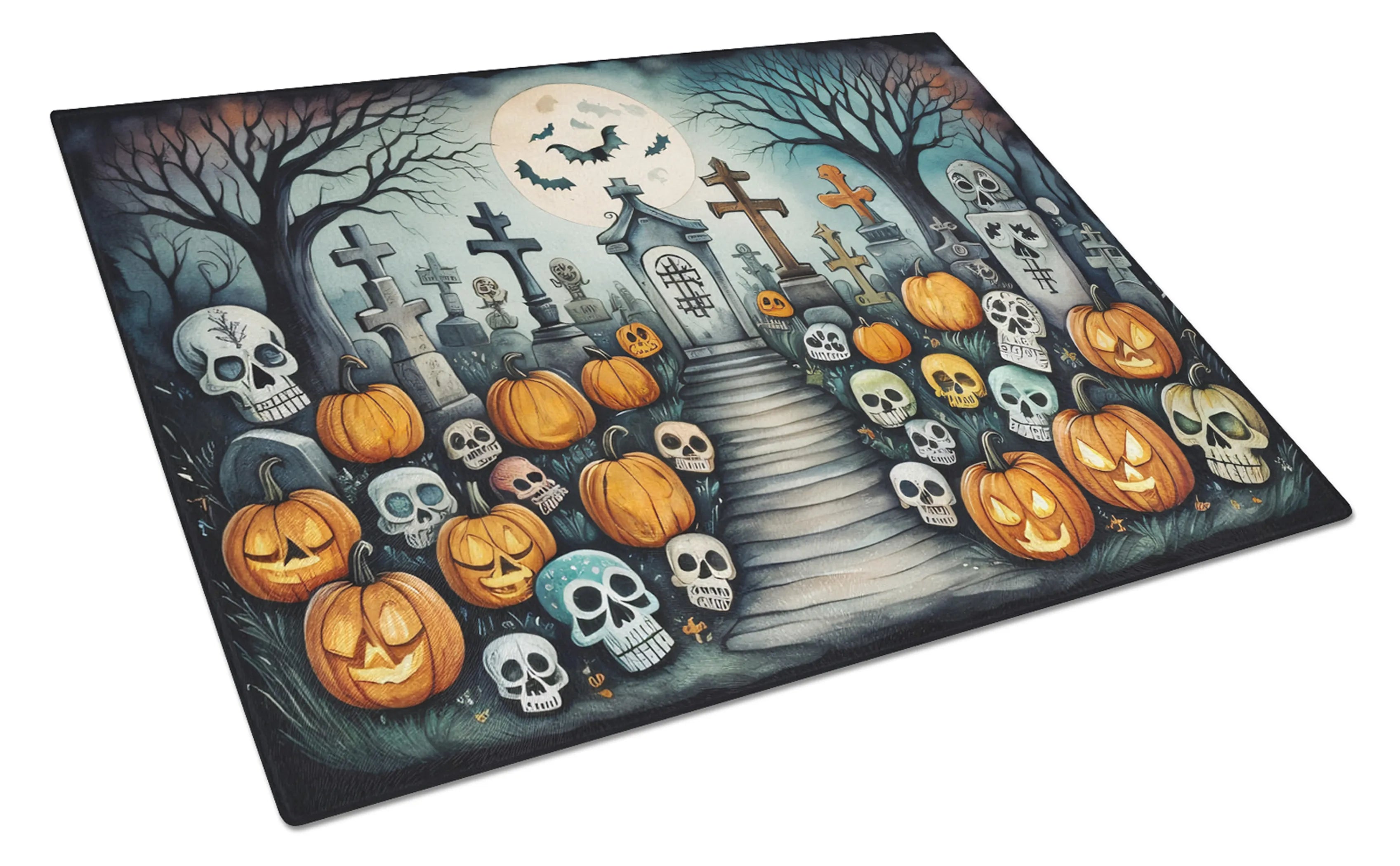 More Spooky Halloween Glass Cutting Board - Size: LARGE | Pack Of: 1 | Collection name: More spooky halloween