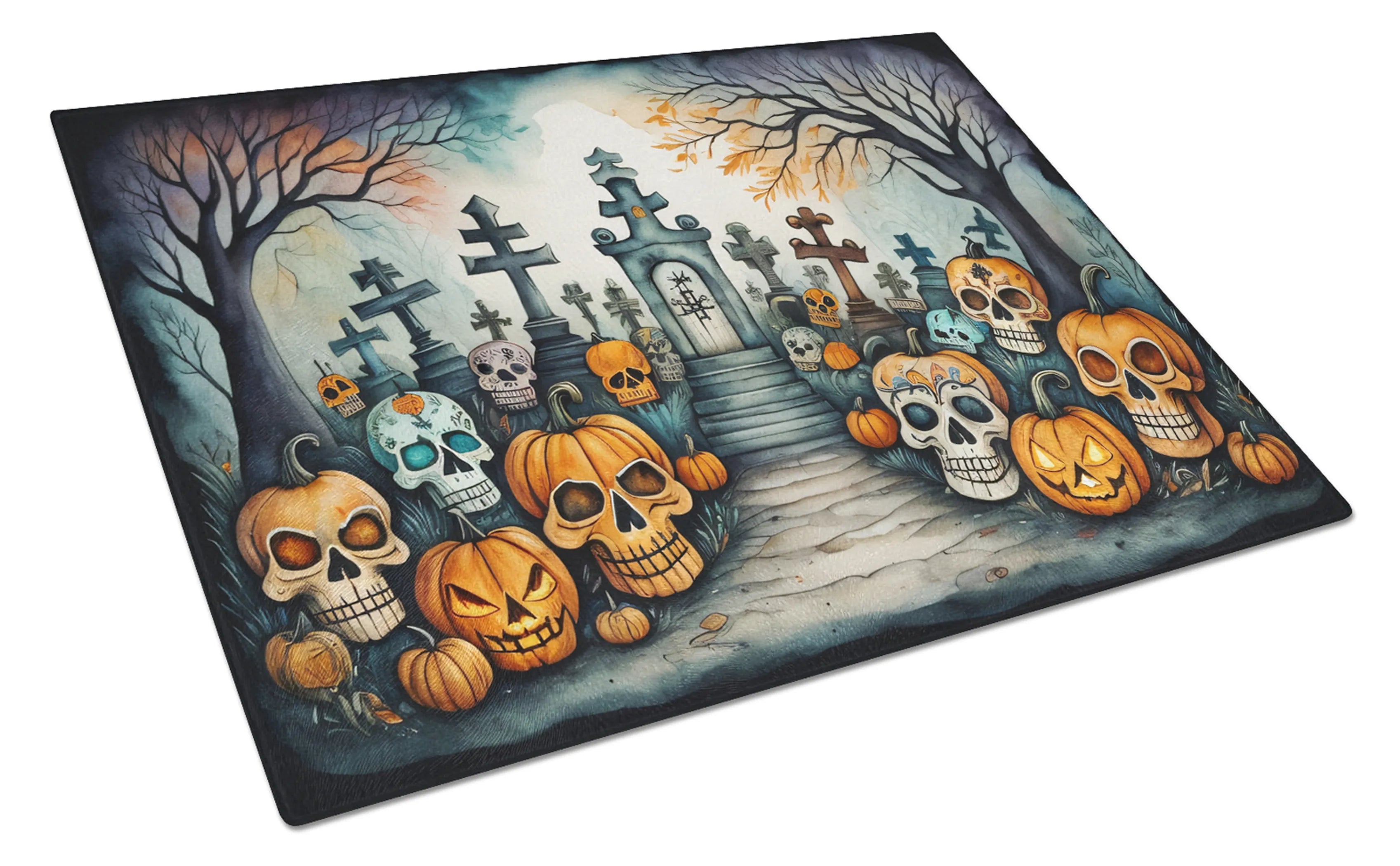 More Spooky Halloween Glass Cutting Board - Size: LARGE | Pack Of: 1 | Collection name: More spooky halloween