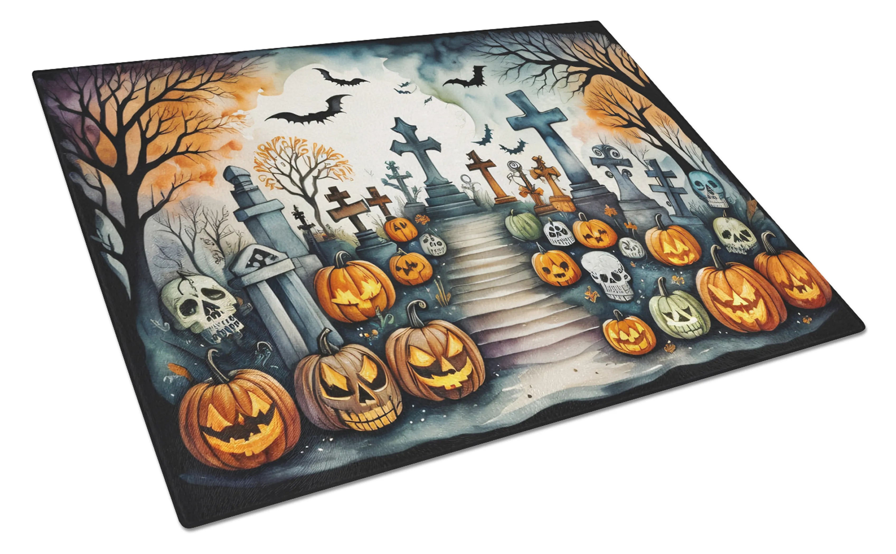 More Spooky Halloween Glass Cutting Board - Size: LARGE | Pack Of: 1 | Collection name: More spooky halloween