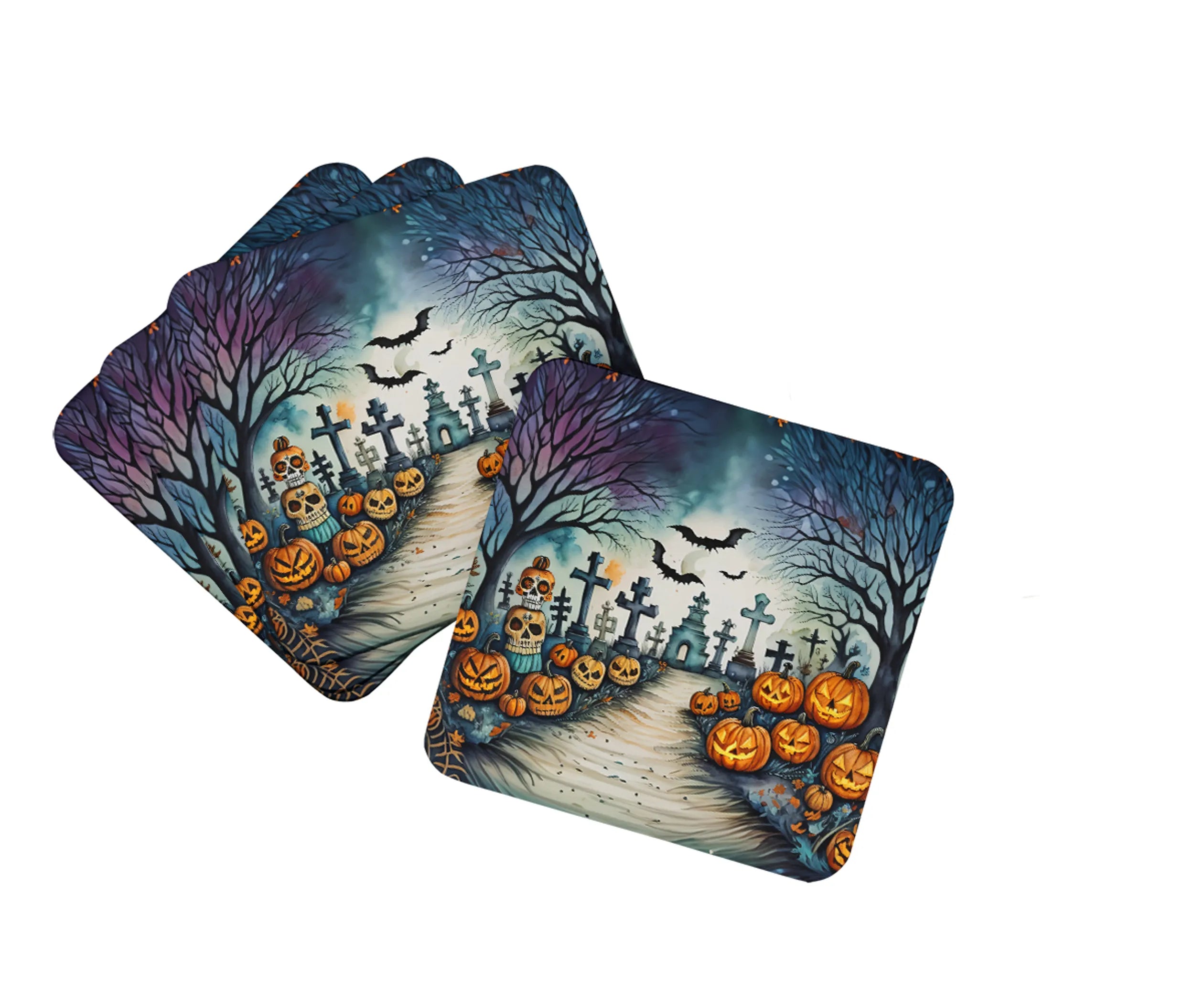More Spooky Halloween Foam Coasters - Size: 3.5 | Pack Of: 1 | Collection name: More spooky halloween
