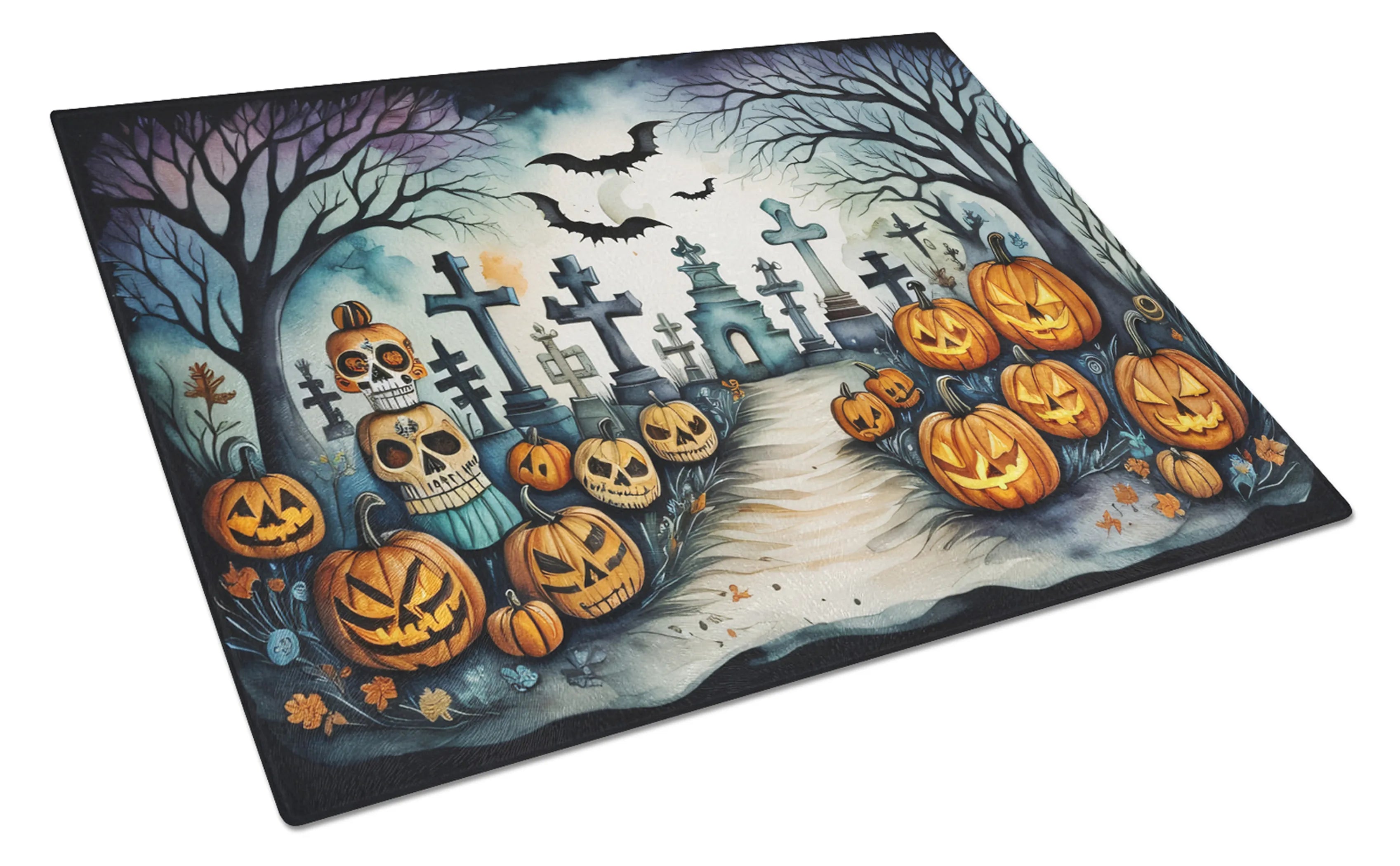 More Spooky Halloween Glass Cutting Board - Size: LARGE | Pack Of: 1 | Collection name: More spooky halloween