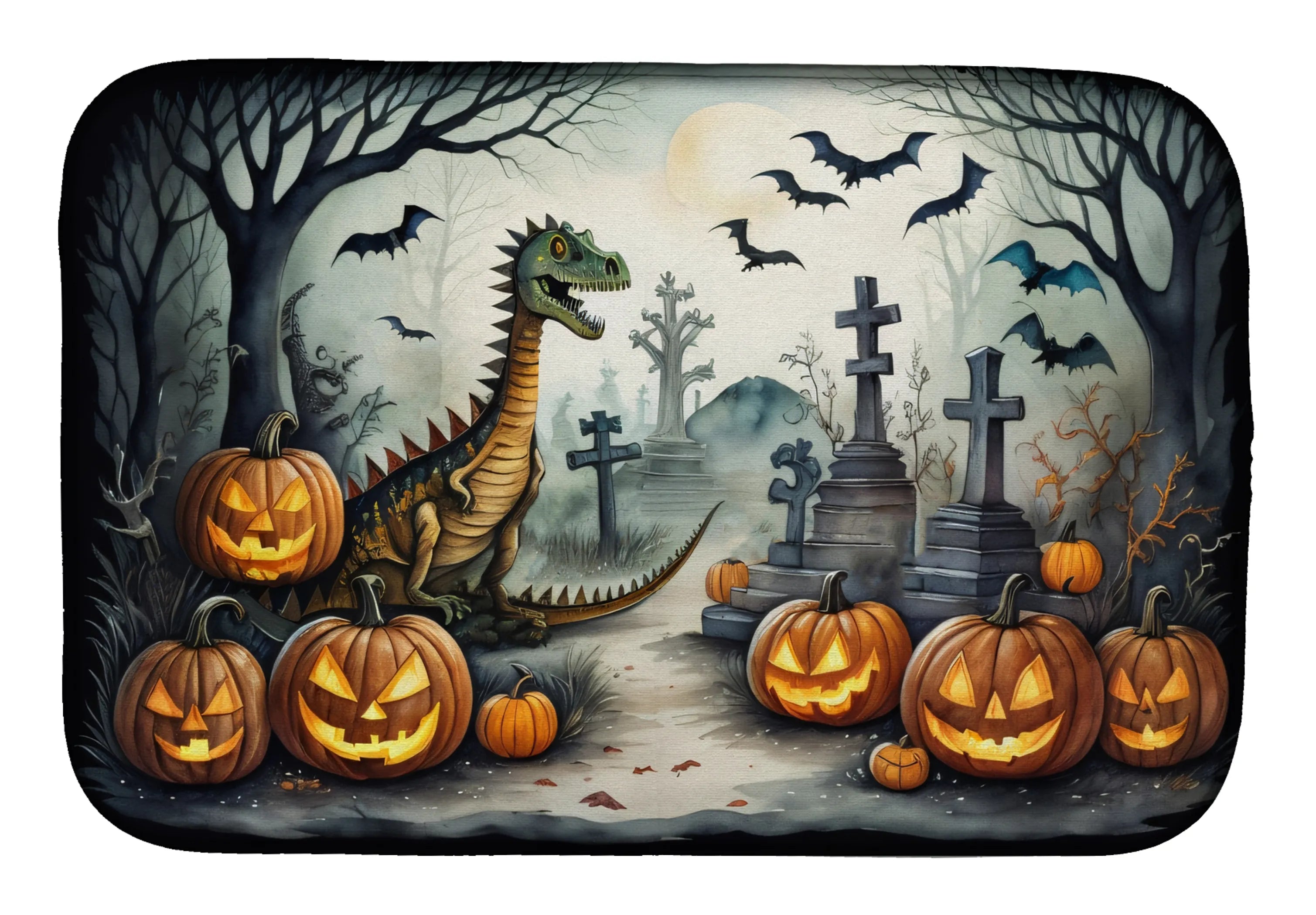 More Spooky Halloween Dish Drying Mat - Size: 14  X 21" | Pack Of: 1 | Collection name: More spooky halloween
