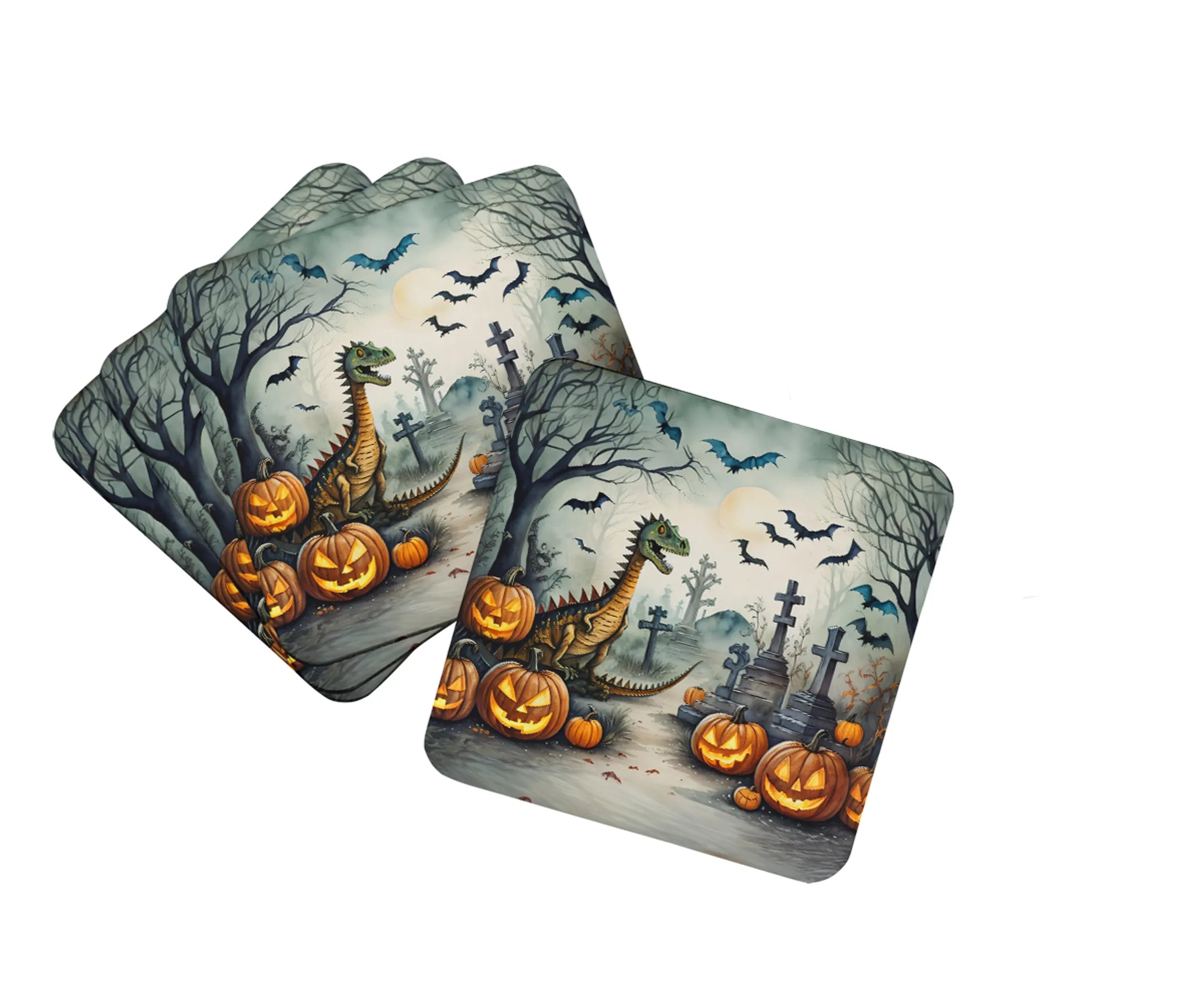 More Spooky Halloween Foam Coasters - Size: 3.5 | Pack Of: 1 | Collection name: More spooky halloween