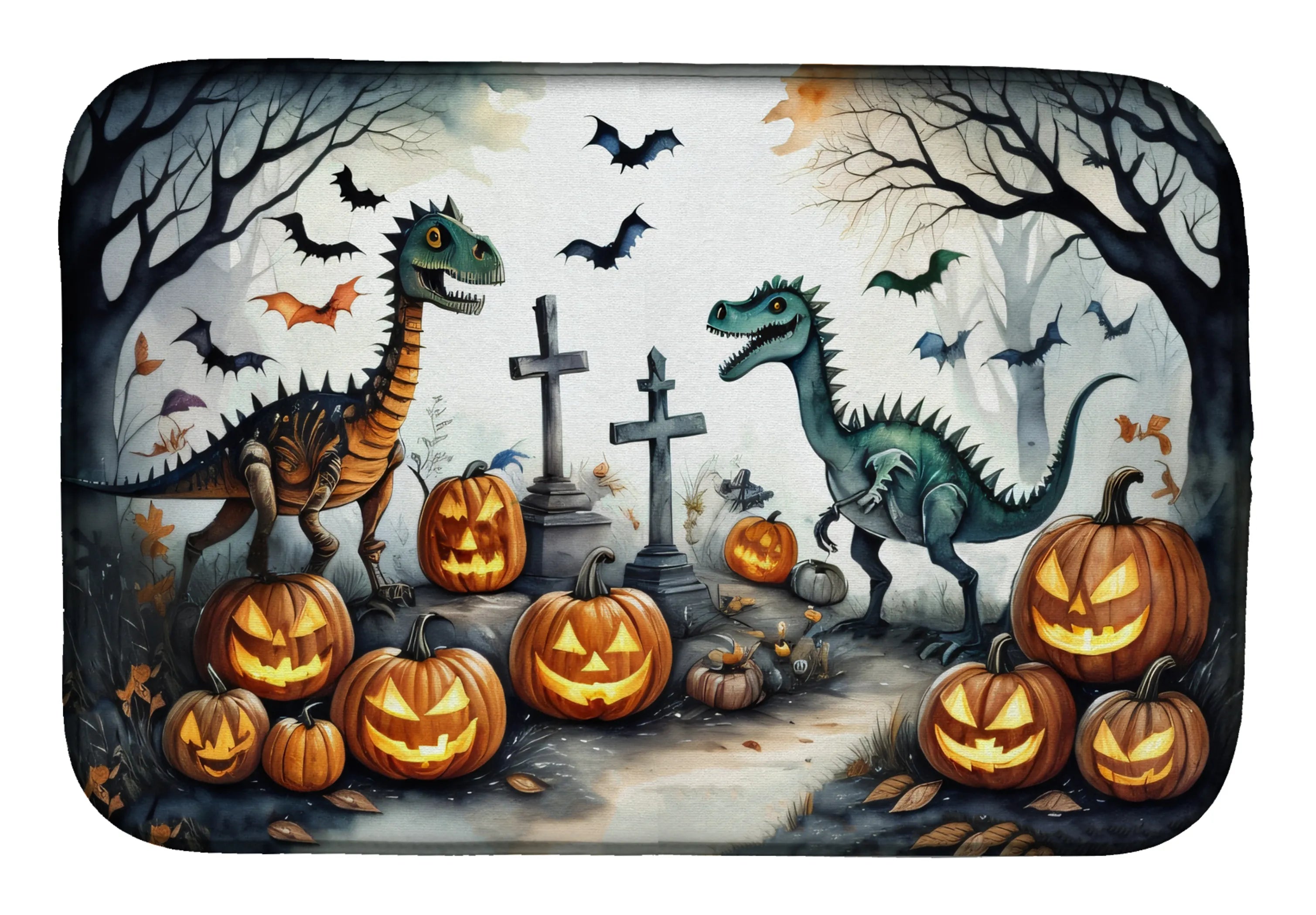 More Spooky Halloween Dish Drying Mat - Size: 14  X 21" | Pack Of: 1 | Collection name: More spooky halloween
