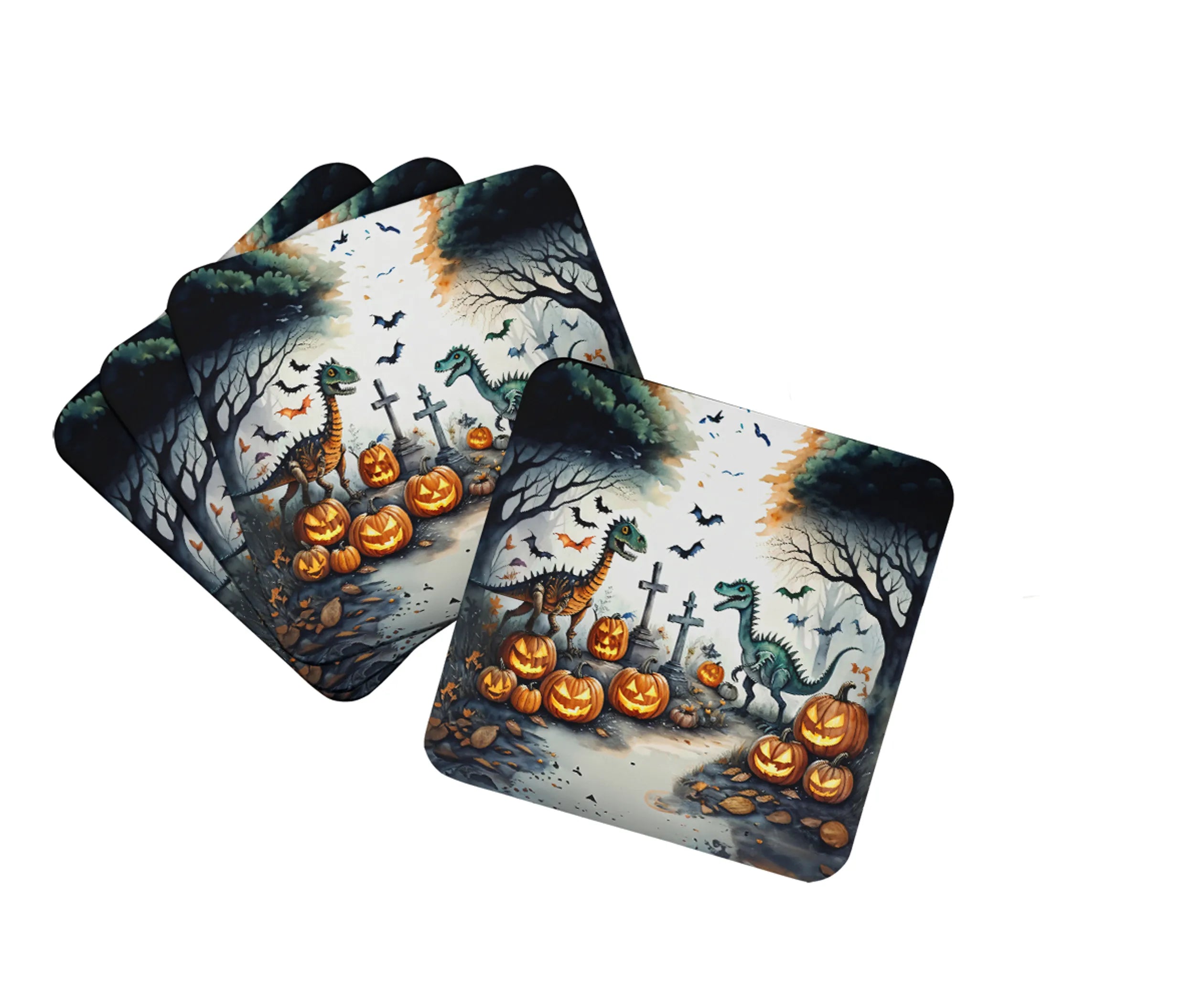 More Spooky Halloween Foam Coasters - Size: 3.5 | Pack Of: 1 | Collection name: More spooky halloween