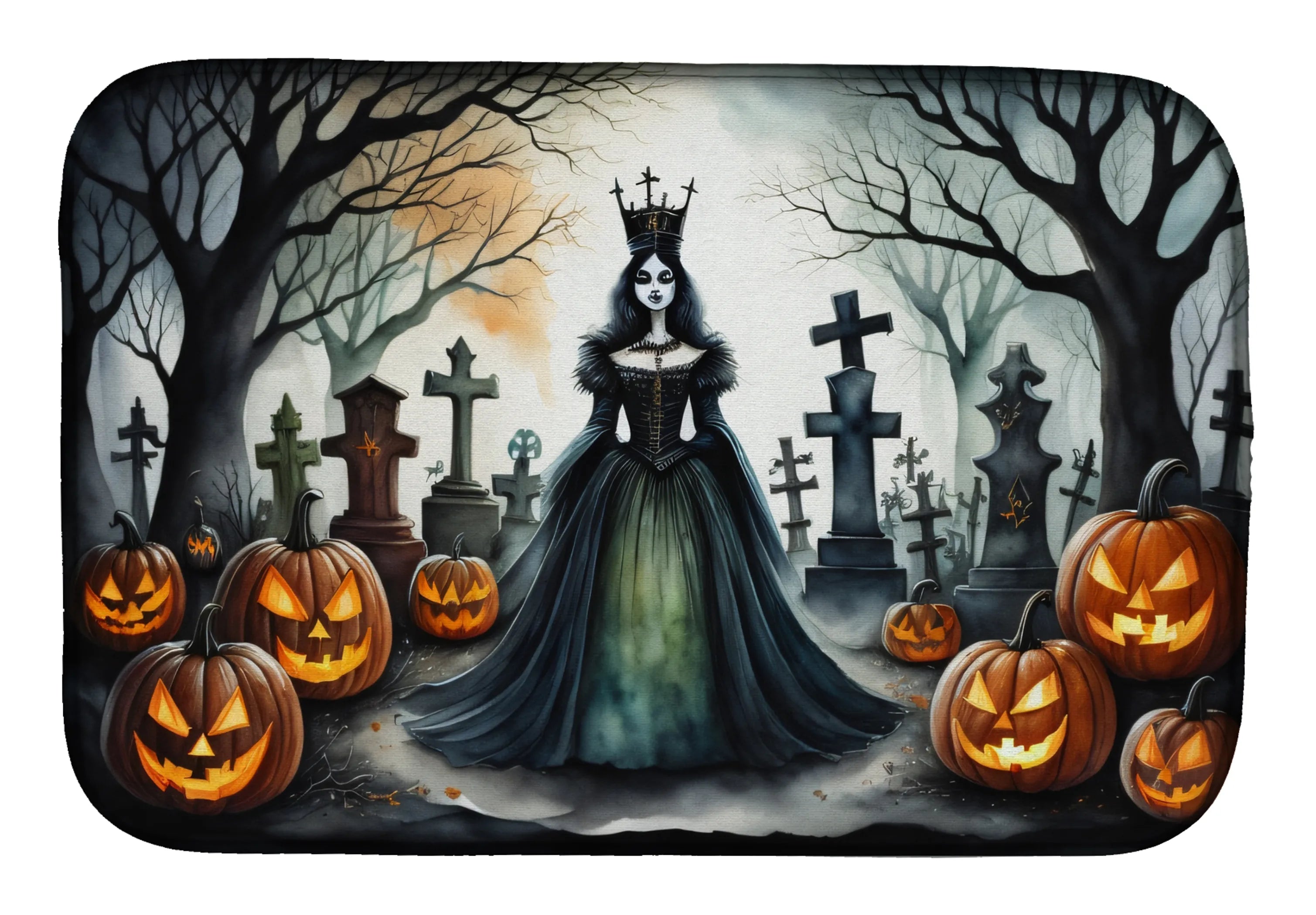 More Spooky Halloween Dish Drying Mat - Size: 14  X 21" | Pack Of: 1 | Collection name: More spooky halloween
