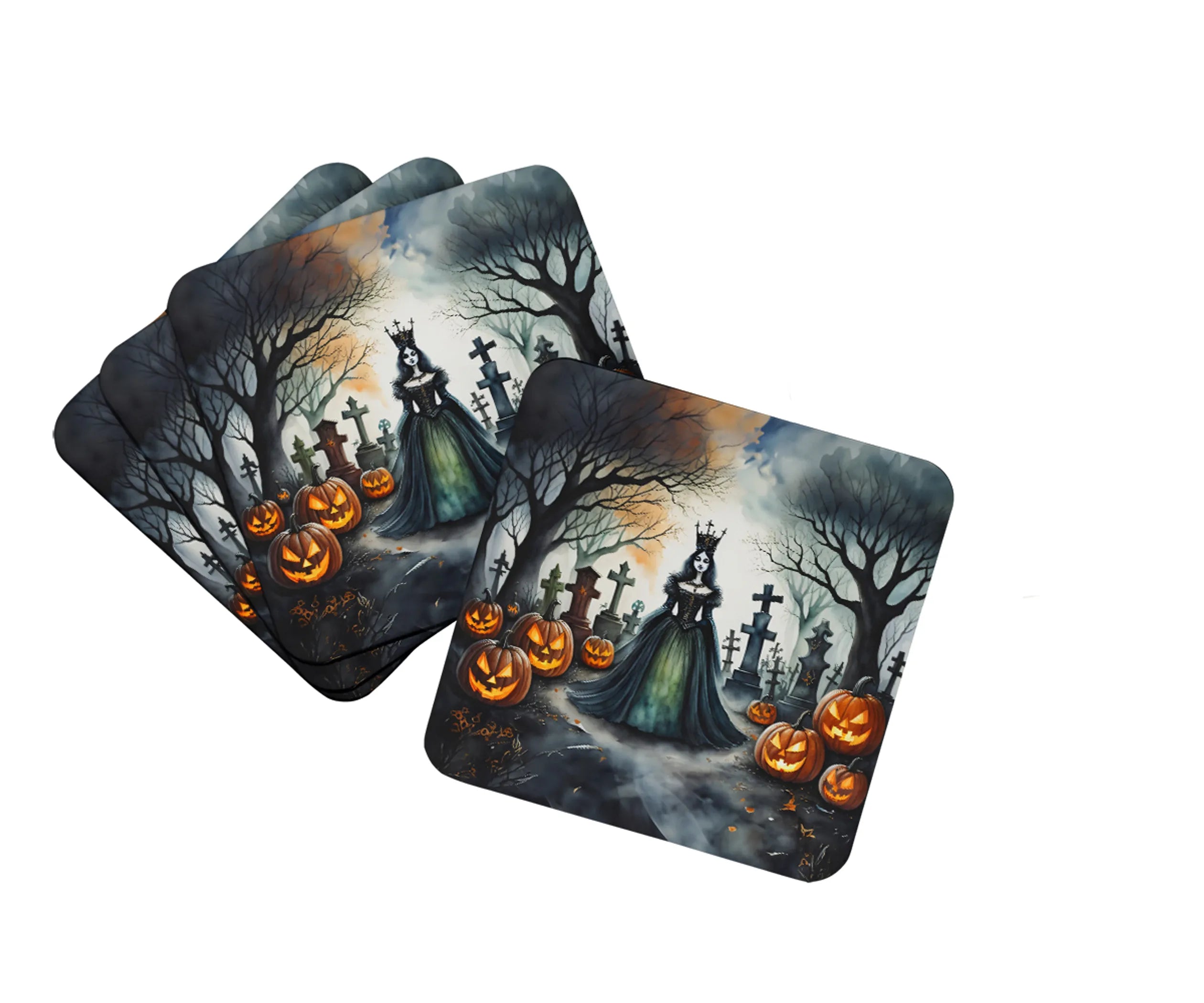 More Spooky Halloween Foam Coasters - Size: 3.5 | Pack Of: 1 | Collection name: More spooky halloween