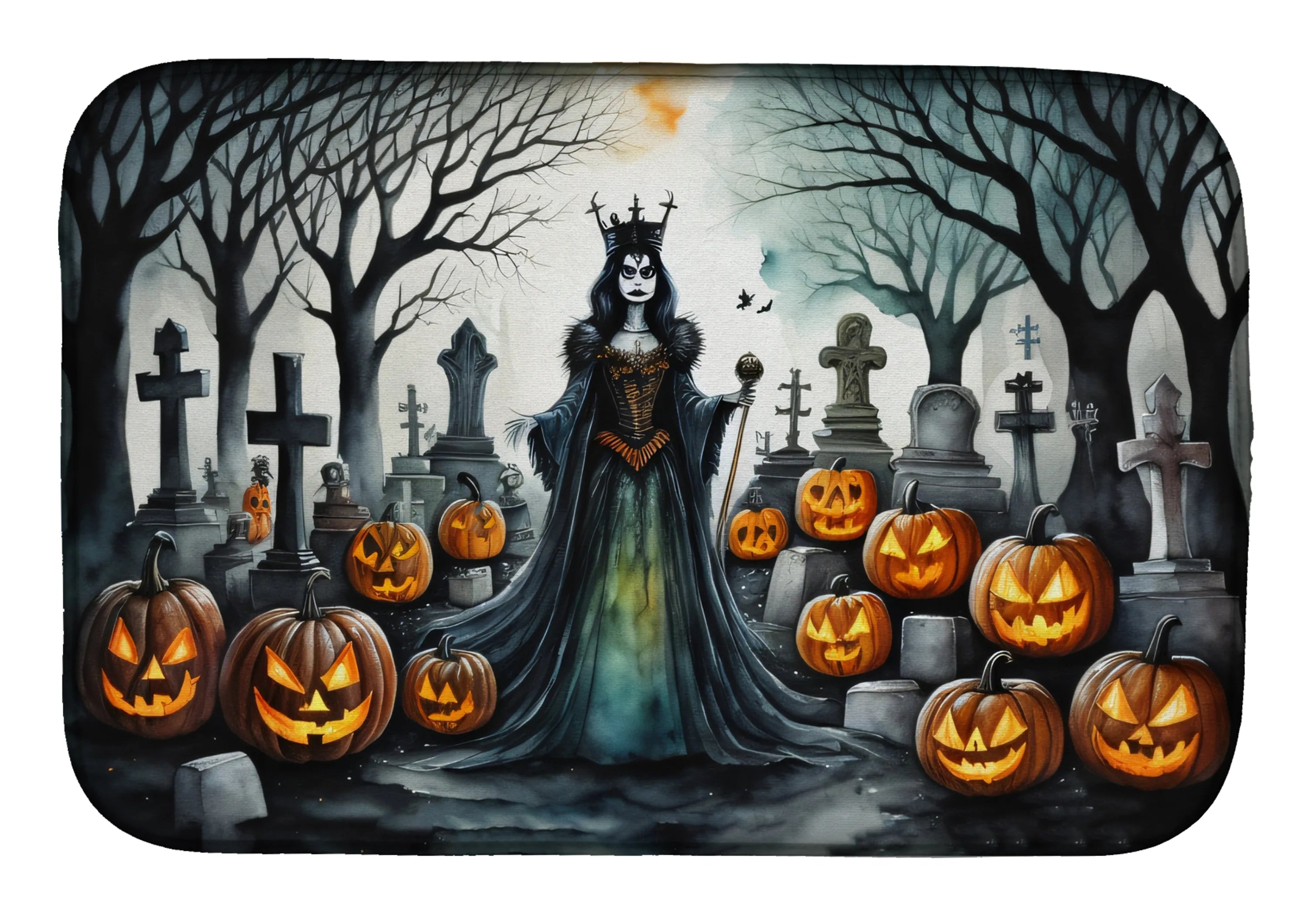 More Spooky Halloween Dish Drying Mat - Size: 14  X 21" | Pack Of: 1 | Collection name: More spooky halloween