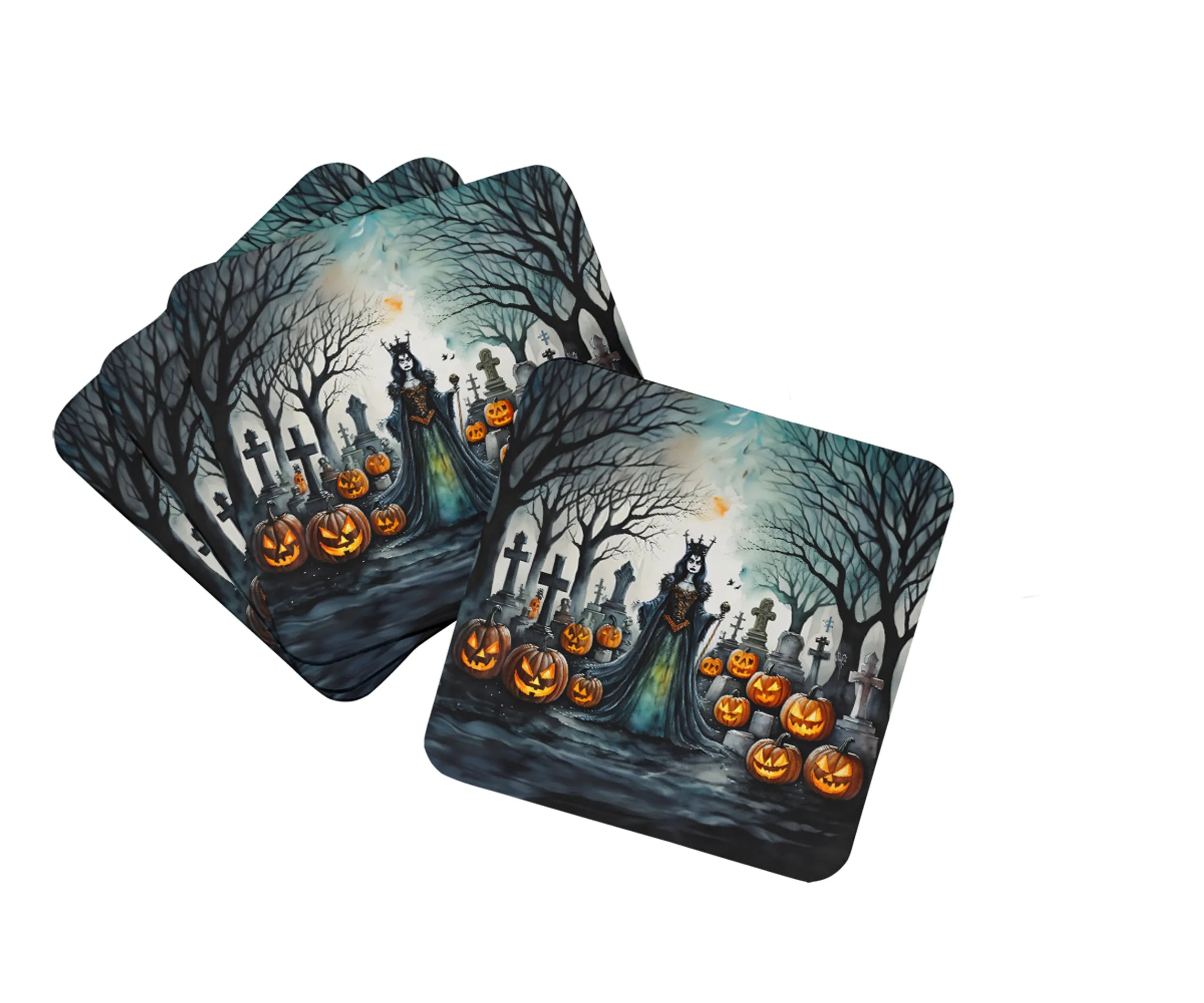 More Spooky Halloween Foam Coasters - Size: 3.5 | Pack Of: 1 | Collection name: More spooky halloween
