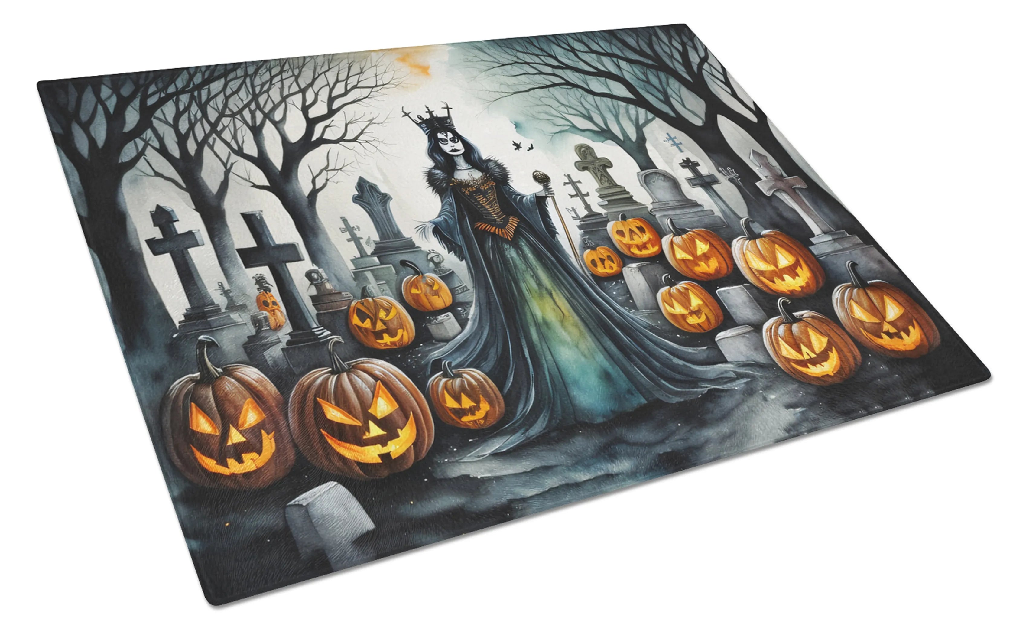 More Spooky Halloween Glass Cutting Board - Size: LARGE | Pack Of: 1 | Collection name: More spooky halloween