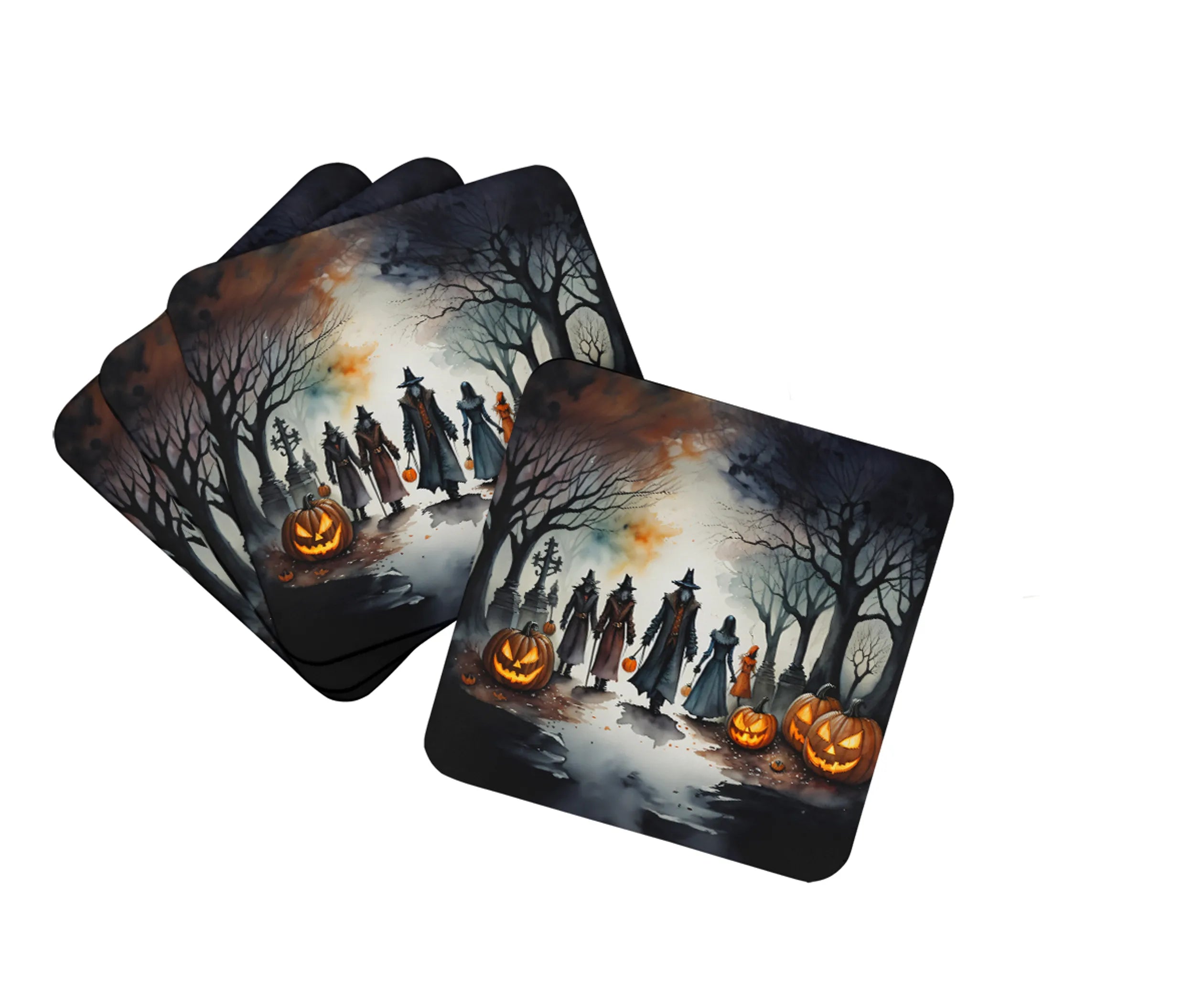 More Spooky Halloween Foam Coasters - Size: 3.5 | Pack Of: 1 | Collection name: More spooky halloween