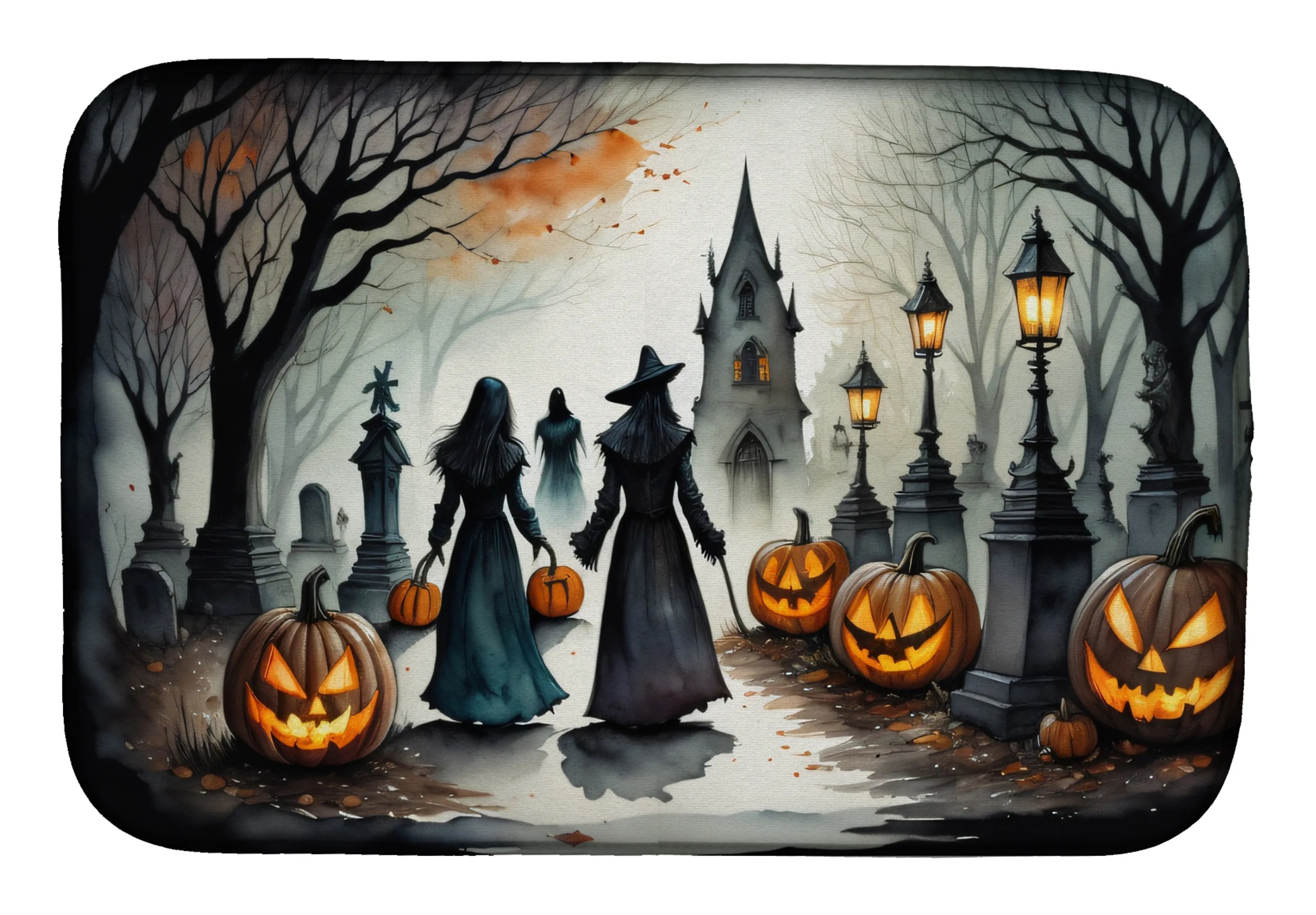 More Spooky Halloween Dish Drying Mat - Size: 14  X 21" | Pack Of: 1 | Collection name: More spooky halloween