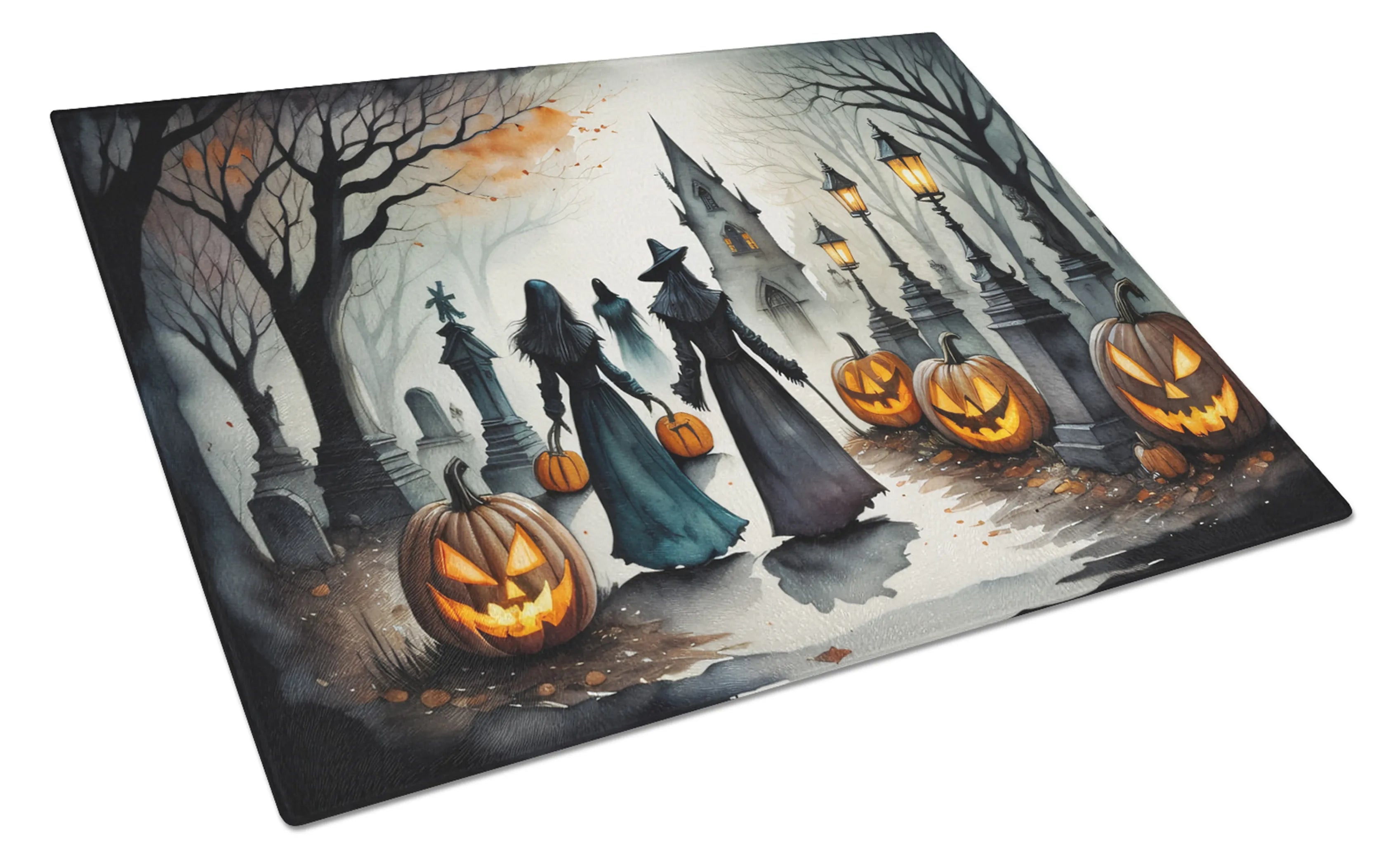 More Spooky Halloween Glass Cutting Board - Size: LARGE | Pack Of: 1 | Collection name: More spooky halloween