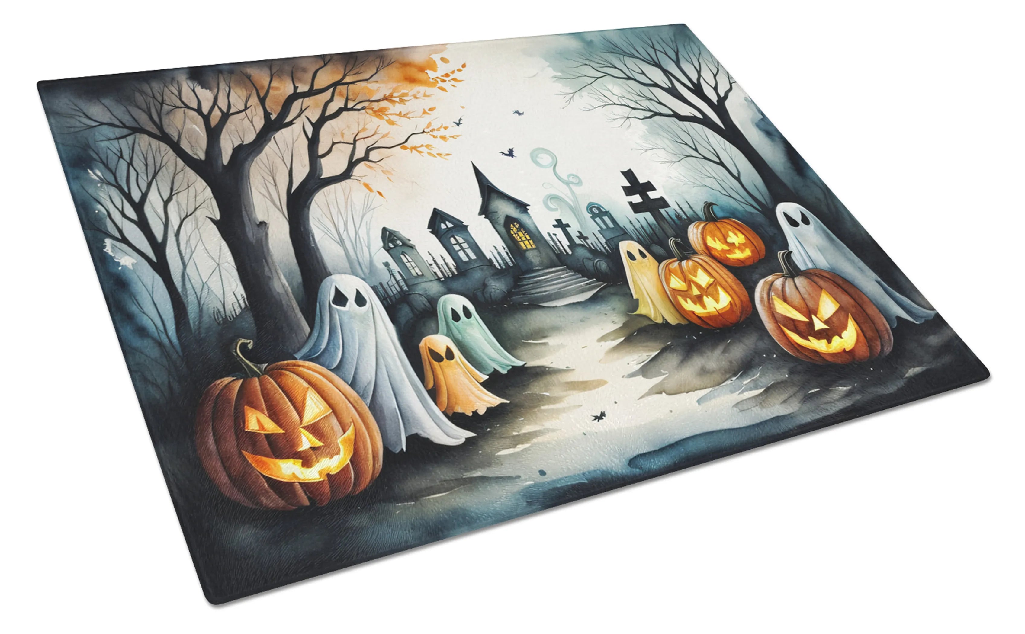 More Spooky Halloween Glass Cutting Board - Size: LARGE | Pack Of: 1 | Collection name: More spooky halloween