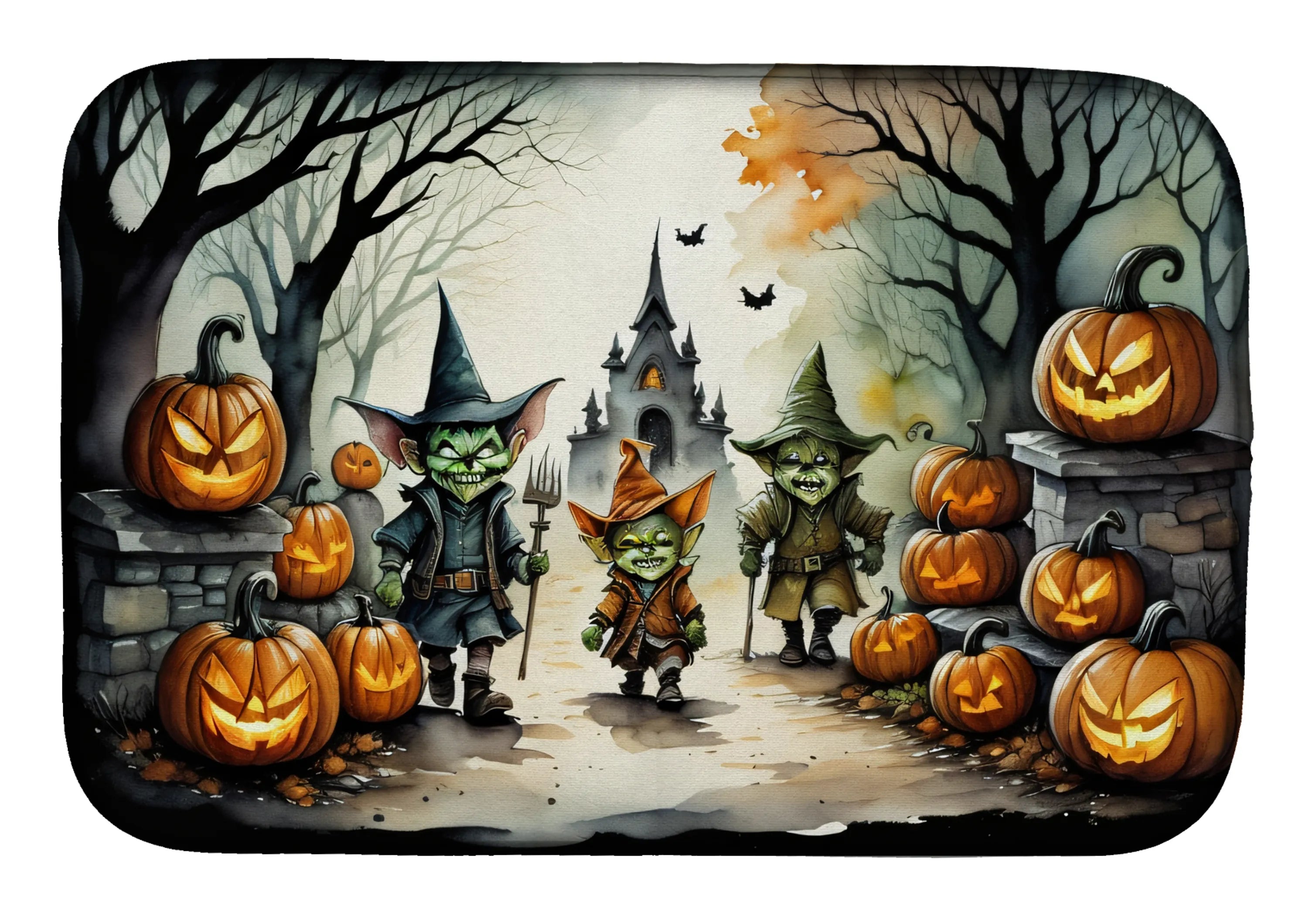 More Spooky Halloween Dish Drying Mat - Size: 14  X 21" | Pack Of: 1 | Collection name: More spooky halloween