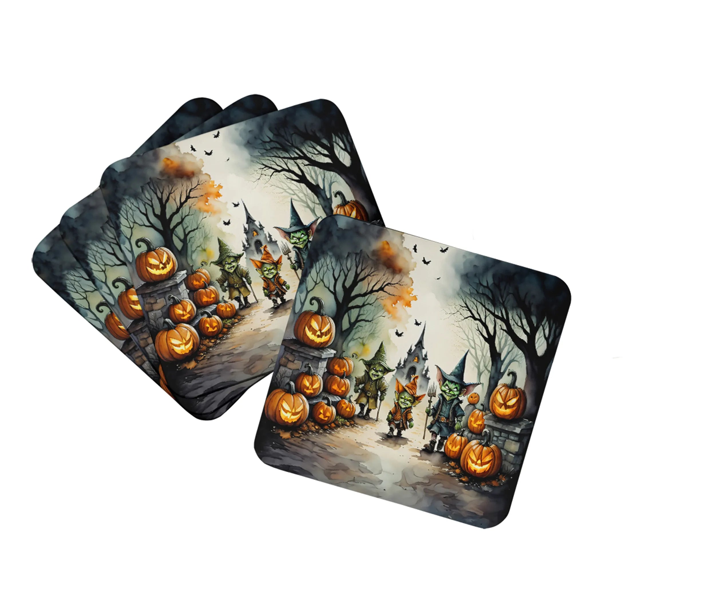 More Spooky Halloween Foam Coasters - Size: 3.5 | Pack Of: 1 | Collection name: More spooky halloween