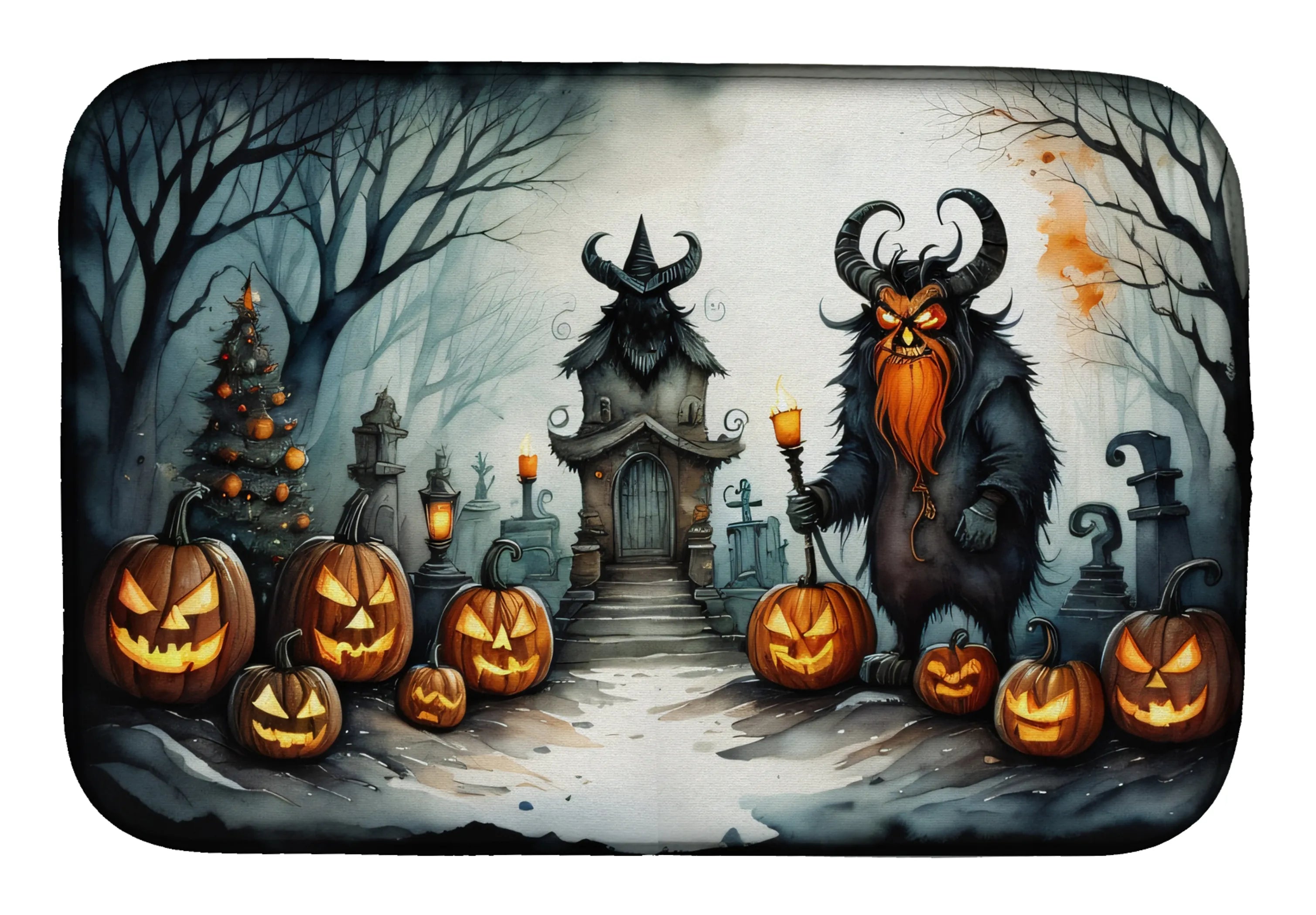 More Spooky Halloween Dish Drying Mat - Size: 14  X 21" | Pack Of: 1 | Collection name: More spooky halloween