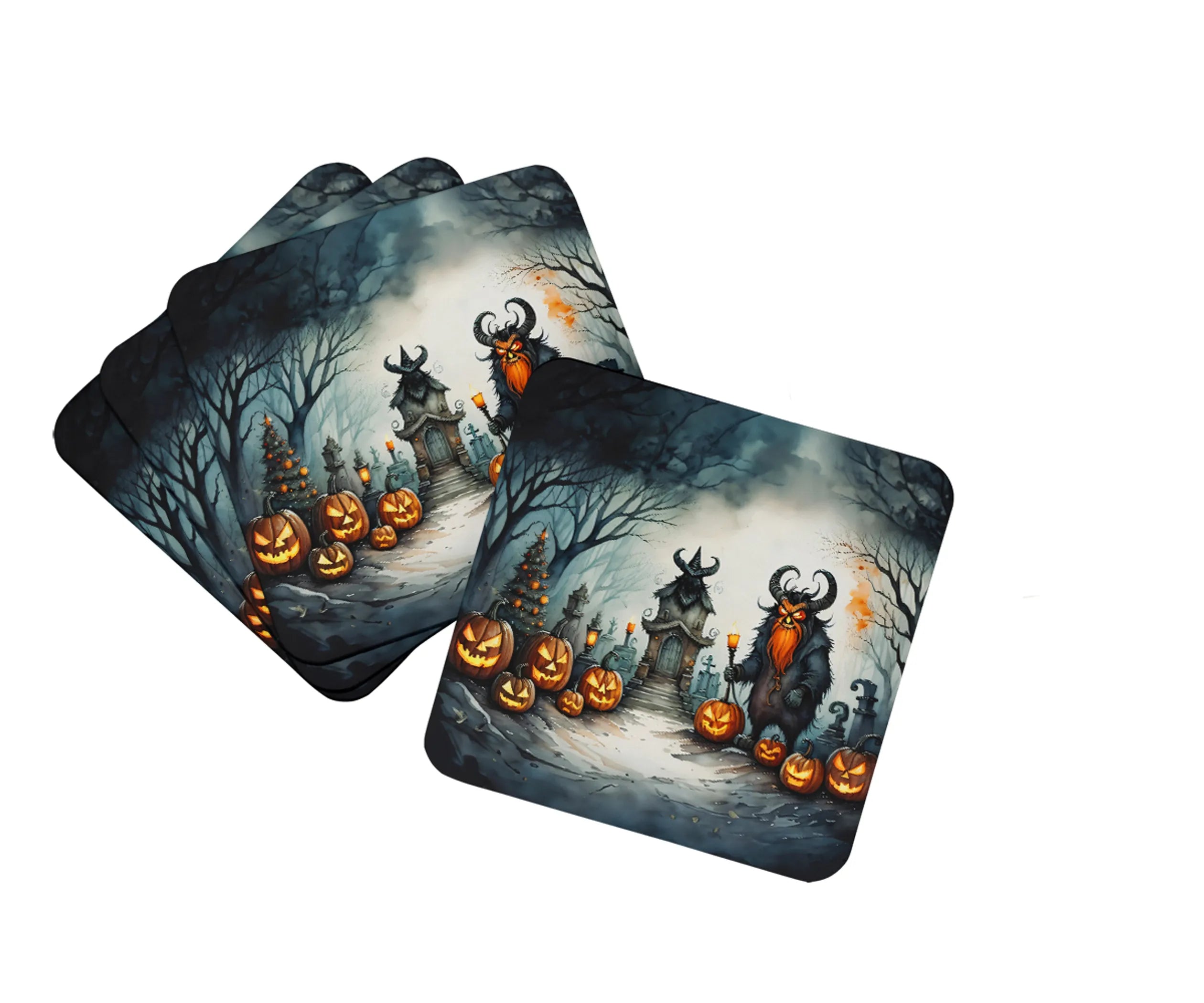 More Spooky Halloween Foam Coasters - Size: 3.5 | Pack Of: 1 | Collection name: More spooky halloween