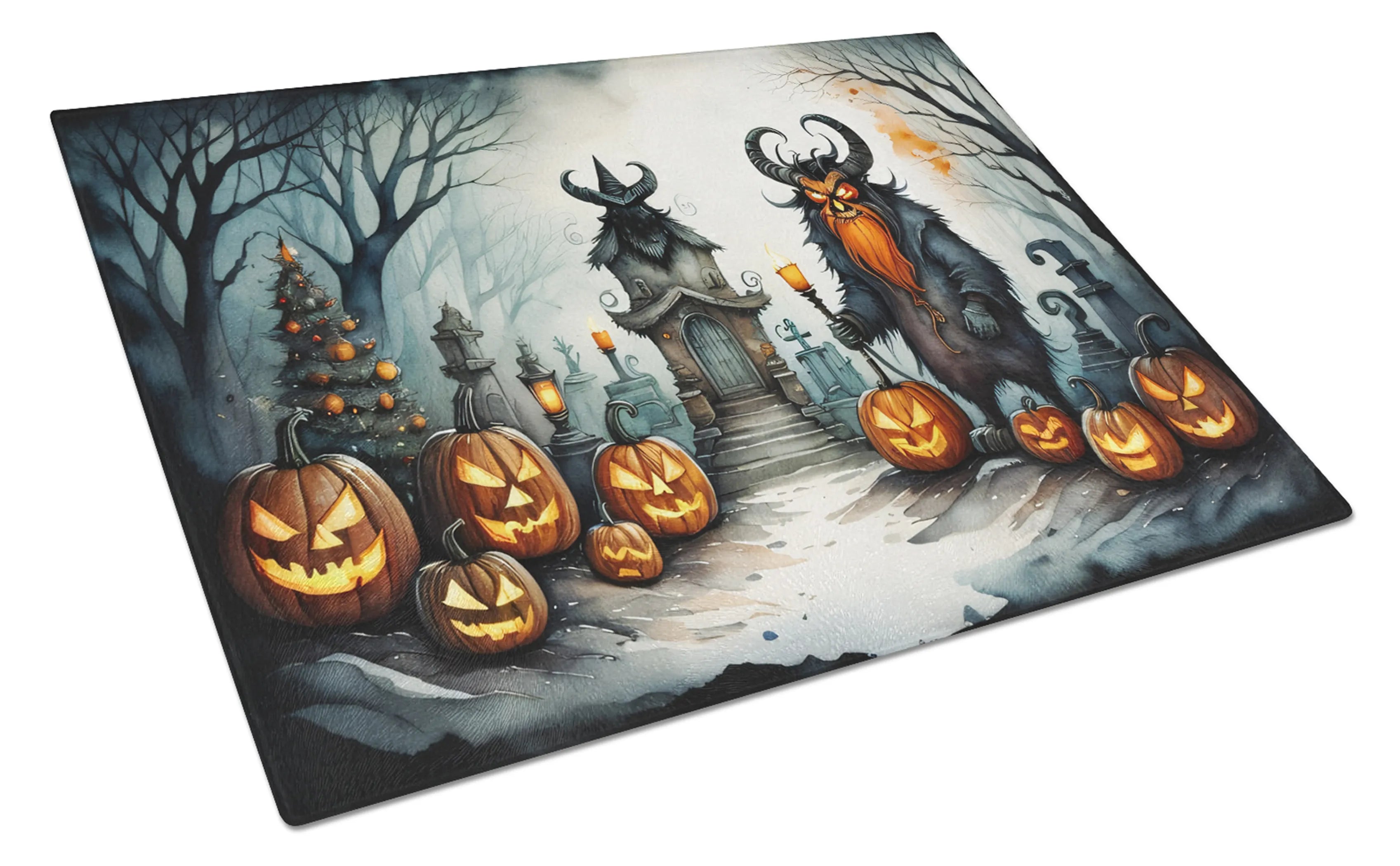 More Spooky Halloween Glass Cutting Board - Size: LARGE | Pack Of: 1 | Collection name: More spooky halloween