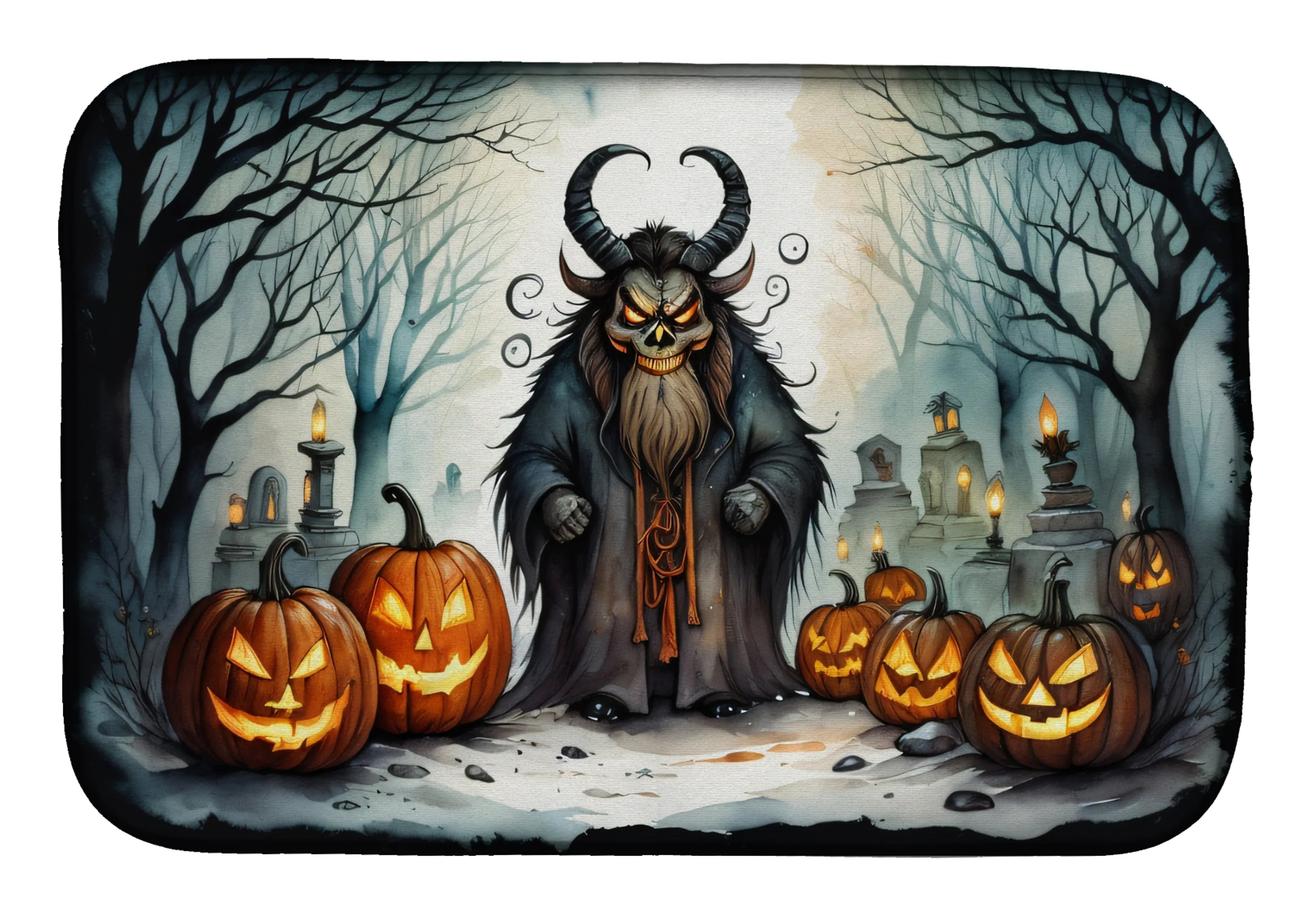 More Spooky Halloween Dish Drying Mat - Size: 14  X 21" | Pack Of: 1 | Collection name: More spooky halloween