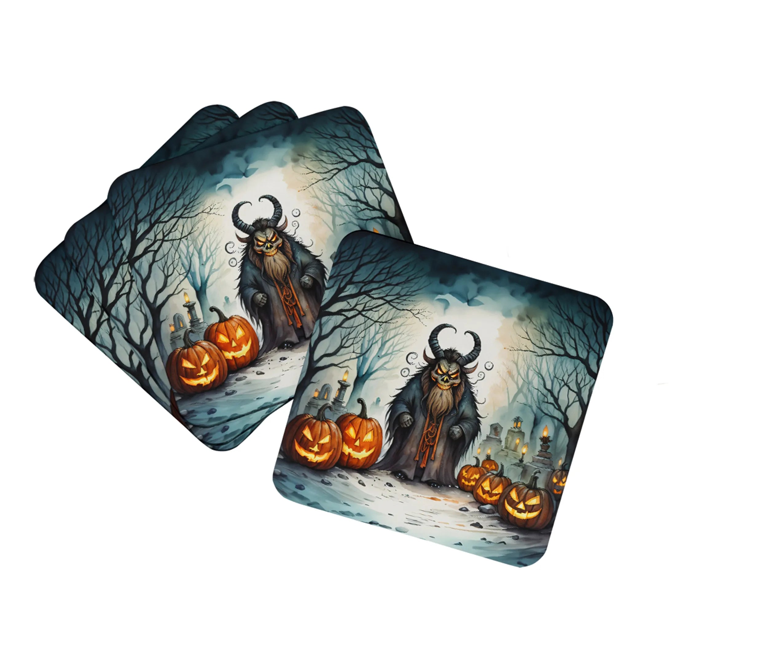 More Spooky Halloween Foam Coasters - Size: 3.5 | Pack Of: 1 | Collection name: More spooky halloween