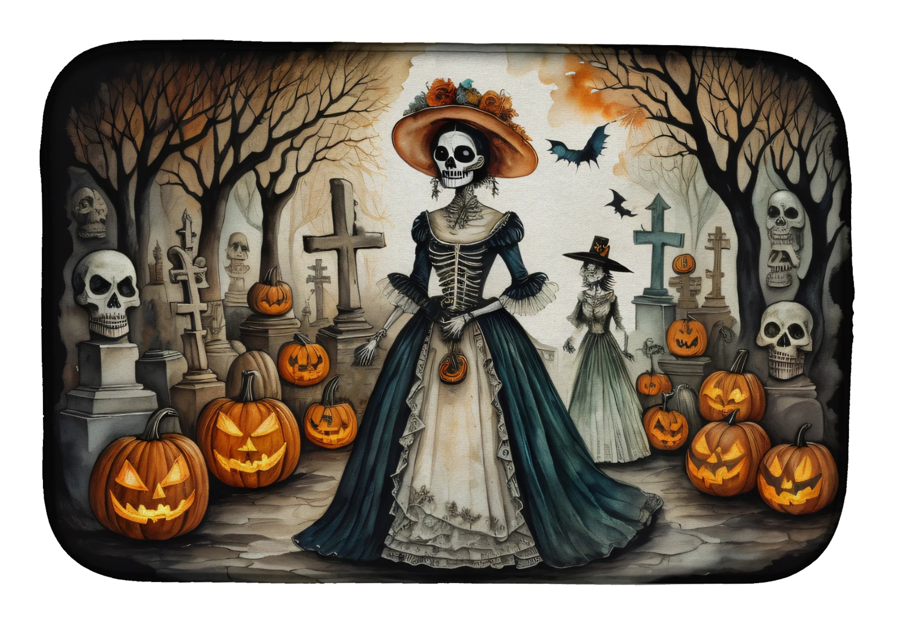 More Spooky Halloween Dish Drying Mat - Size: 14  X 21" | Pack Of: 1 | Collection name: More spooky halloween
