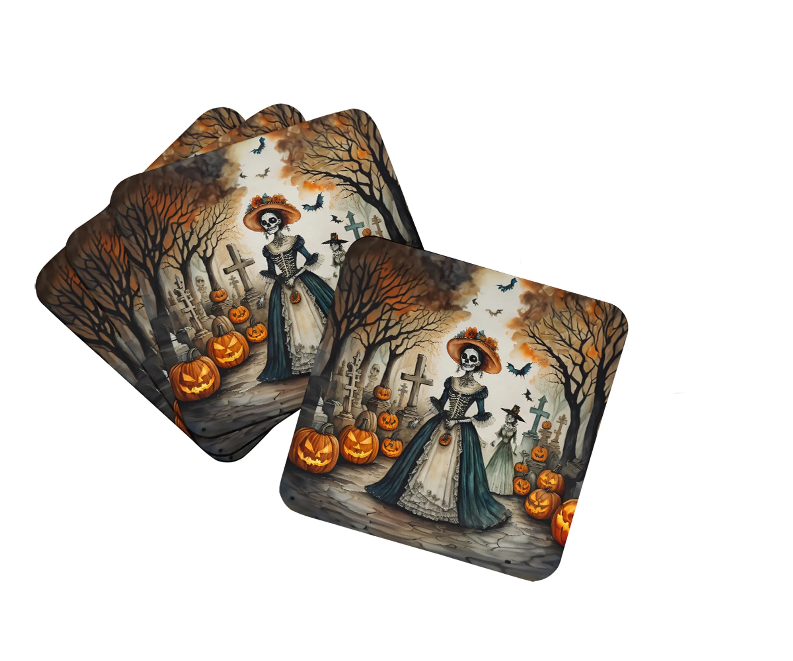 More Spooky Halloween Foam Coasters - Size: 3.5 | Pack Of: 1 | Collection name: More spooky halloween