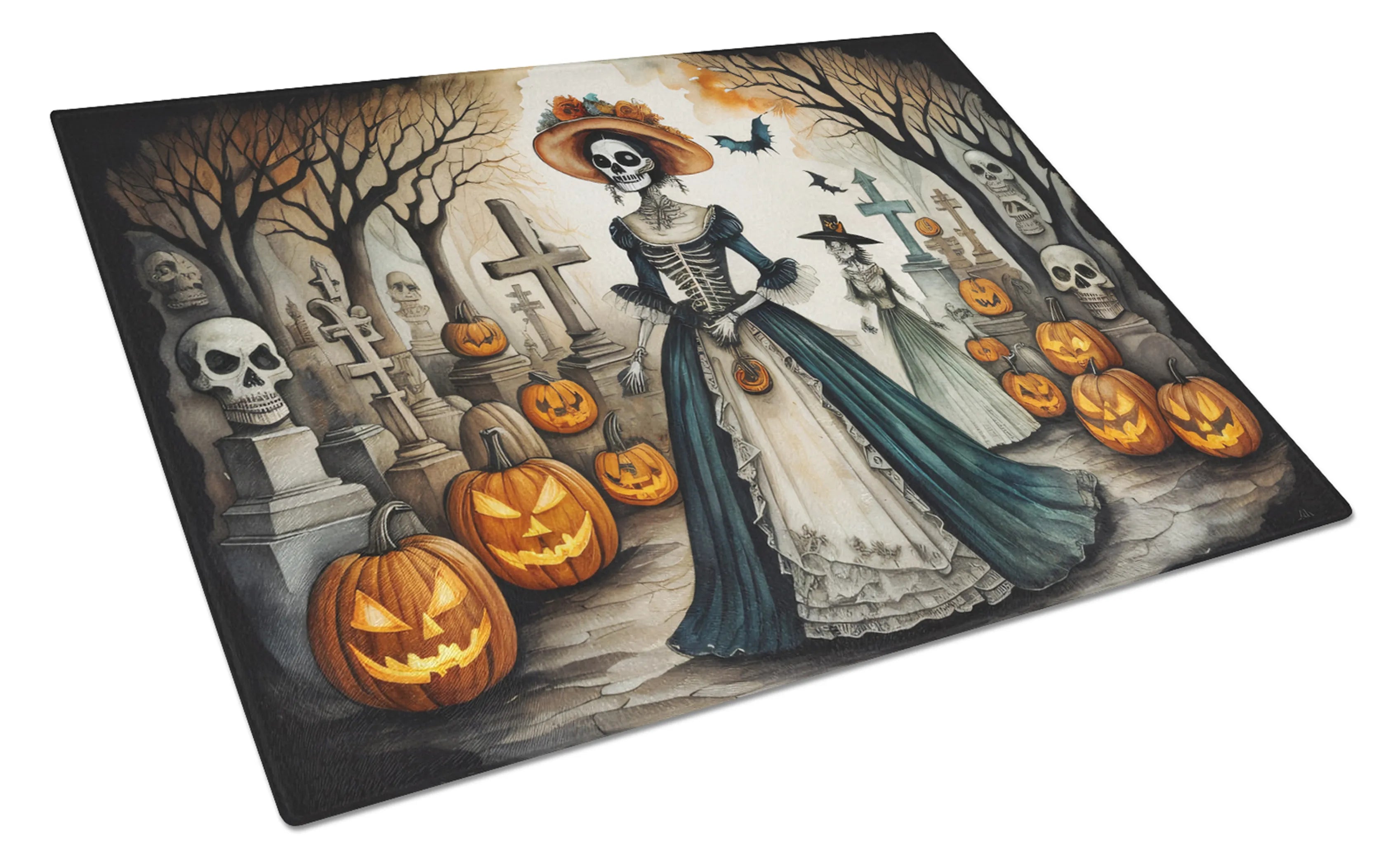 More Spooky Halloween Glass Cutting Board - Size: LARGE | Pack Of: 1 | Collection name: More spooky halloween