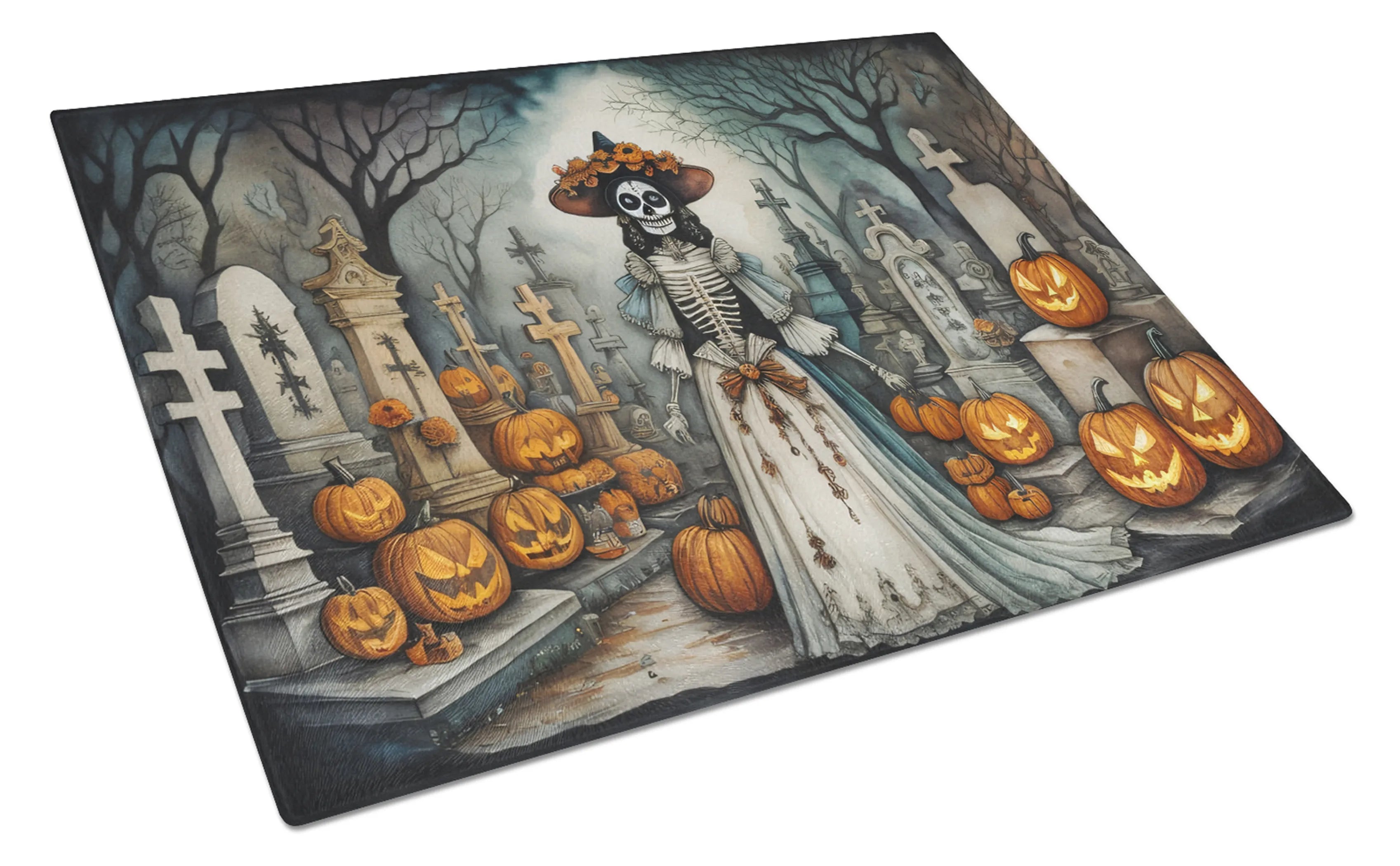More Spooky Halloween Glass Cutting Board - Size: LARGE | Pack Of: 1 | Collection name: More spooky halloween