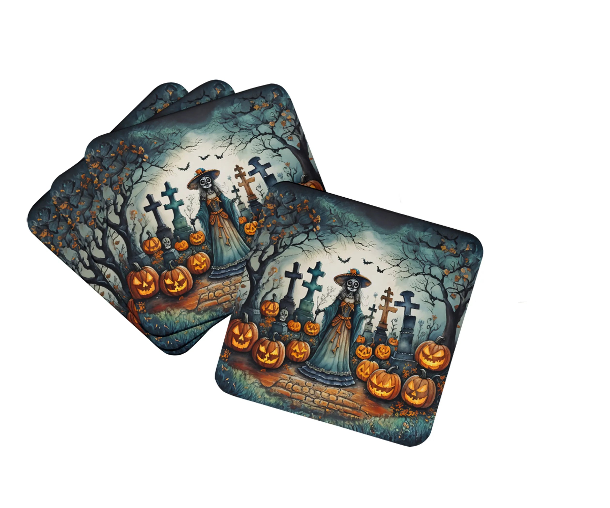 More Spooky Halloween Foam Coasters - Size: 3.5 | Pack Of: 1 | Collection name: More spooky halloween