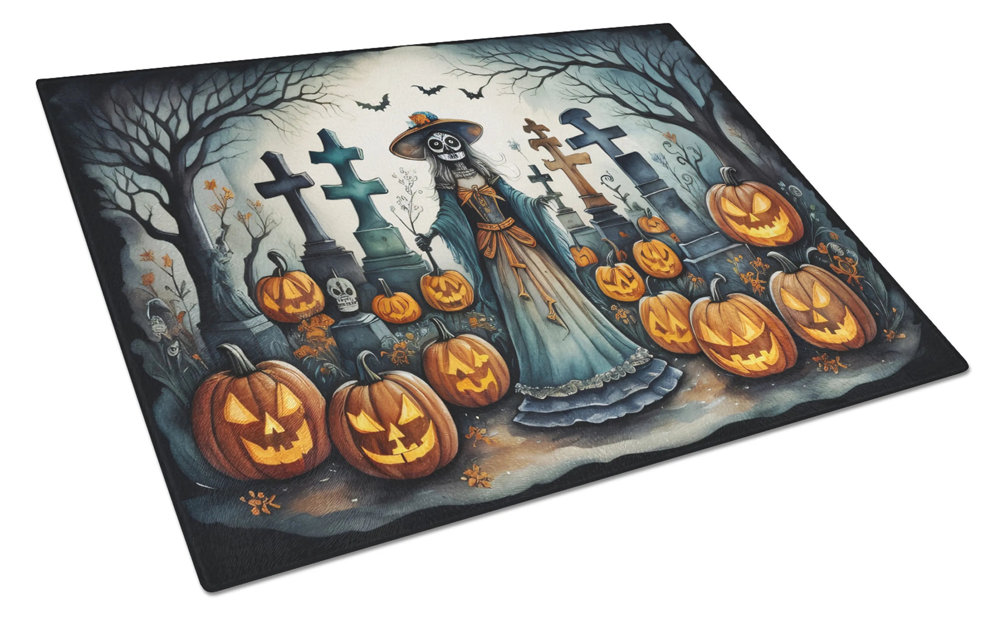 More Spooky Halloween Glass Cutting Board - Size: LARGE | Pack Of: 1 | Collection name: More spooky halloween