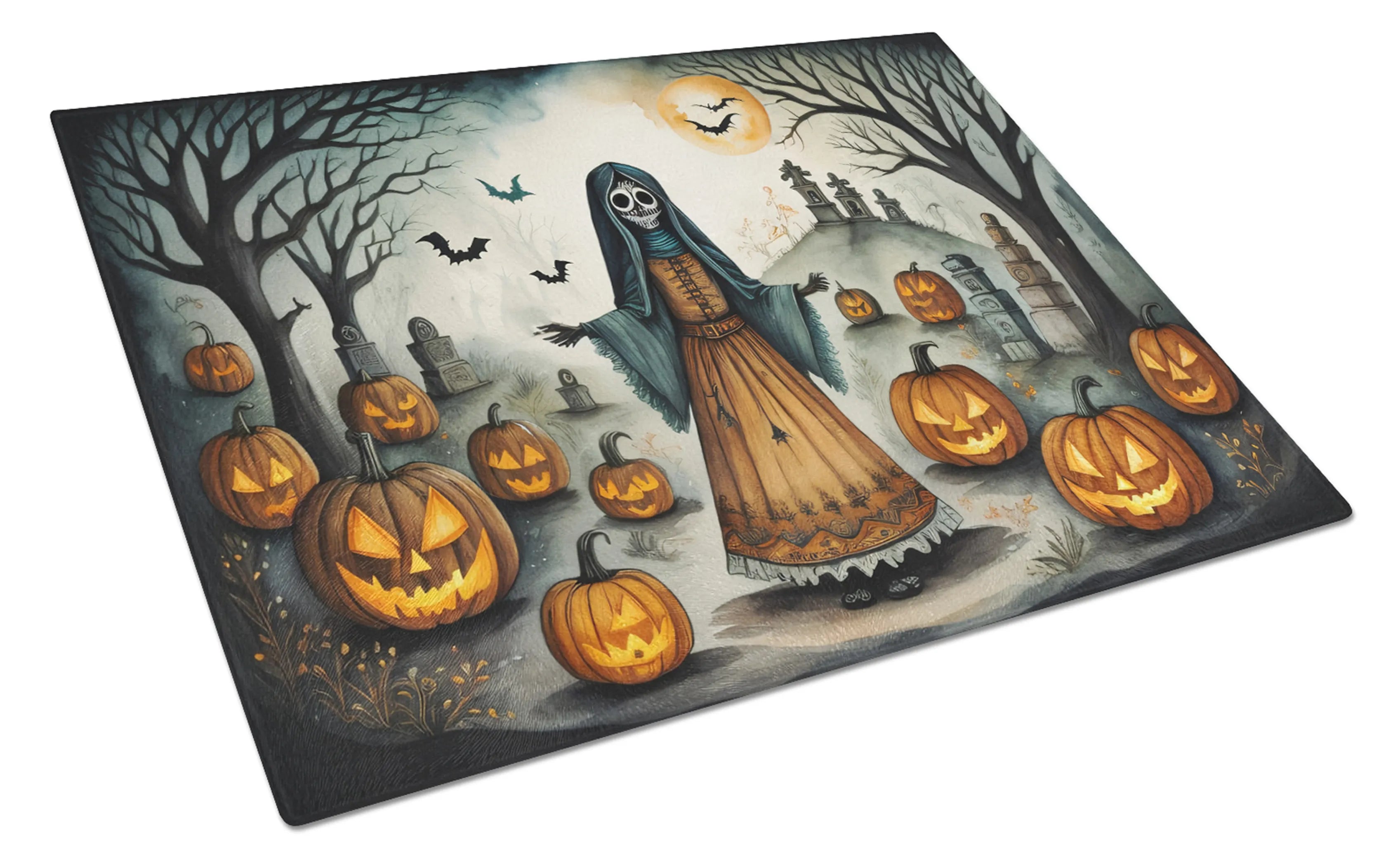 More Spooky Halloween Glass Cutting Board - Size: LARGE | Pack Of: 1 | Collection name: More spooky halloween
