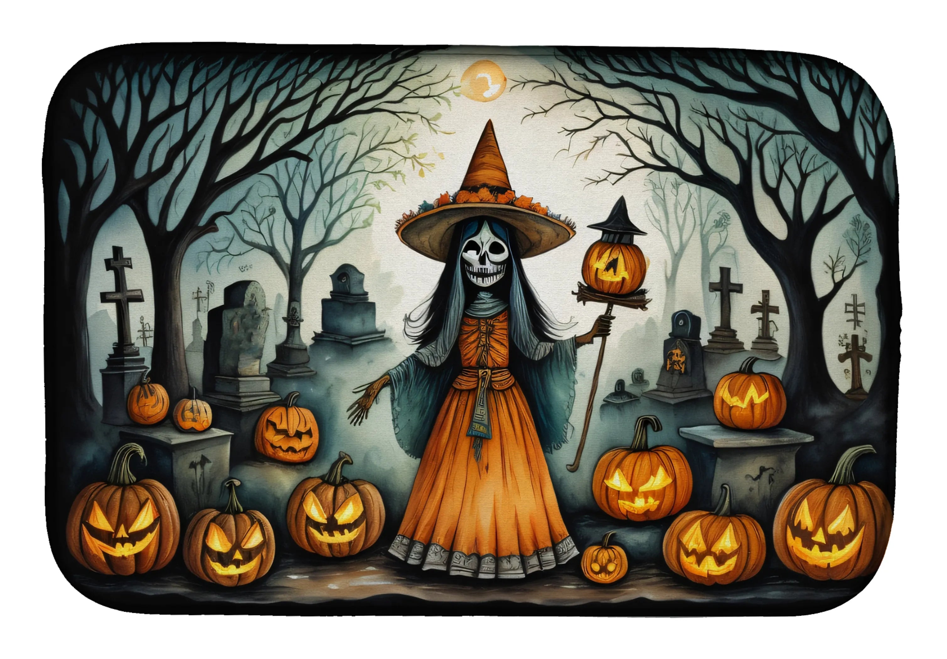 More Spooky Halloween Dish Drying Mat - Size: 14  X 21" | Pack Of: 1 | Collection name: More spooky halloween