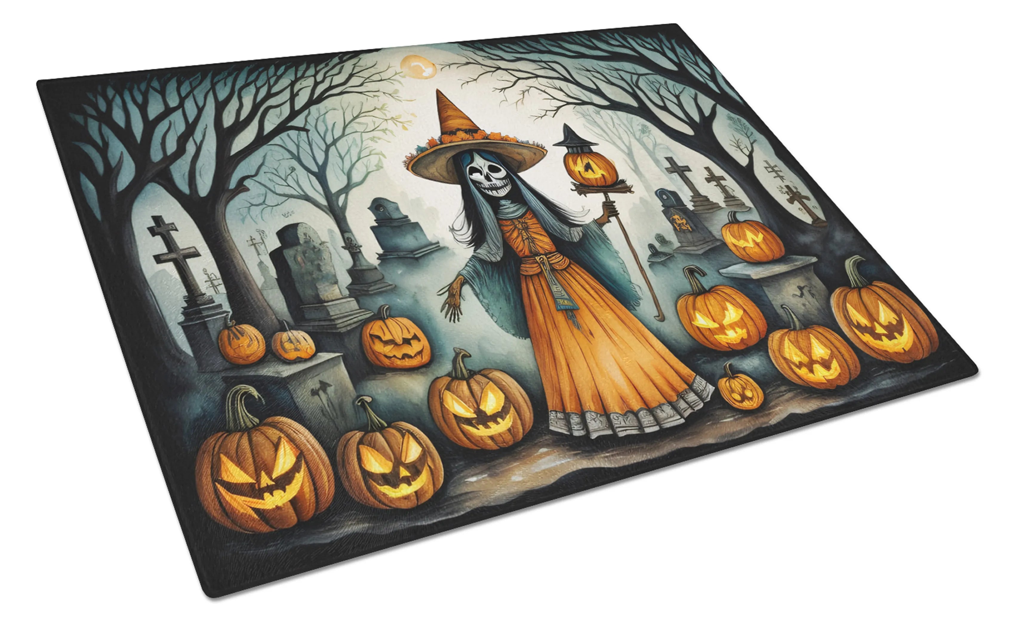 More Spooky Halloween Glass Cutting Board - Size: LARGE | Pack Of: 1 | Collection name: More spooky halloween