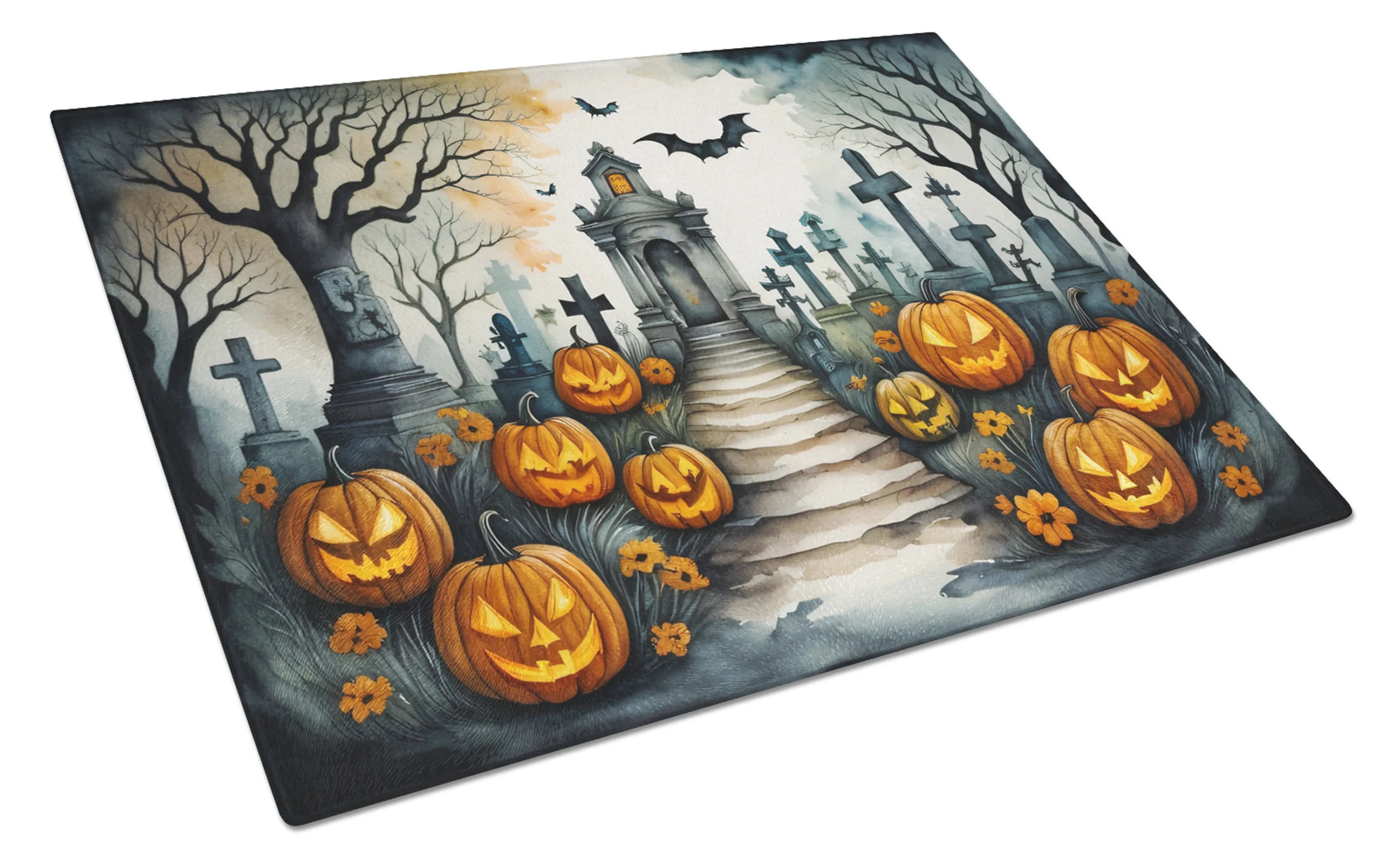 More Spooky Halloween Glass Cutting Board - Size: LARGE | Pack Of: 1 | Collection name: More spooky halloween