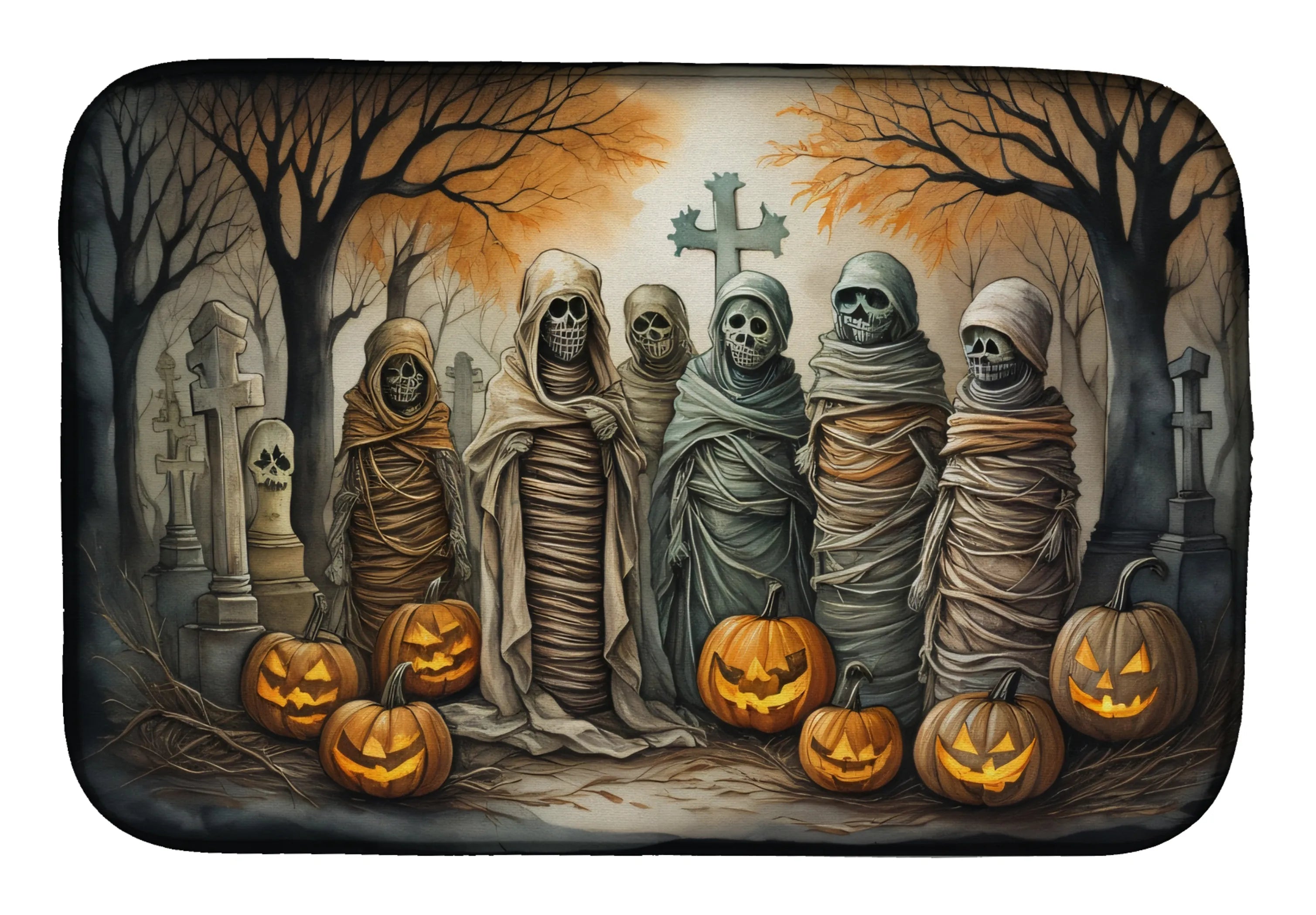 More Spooky Halloween Dish Drying Mat - Size: 14  X 21" | Pack Of: 1 | Collection name: More spooky halloween