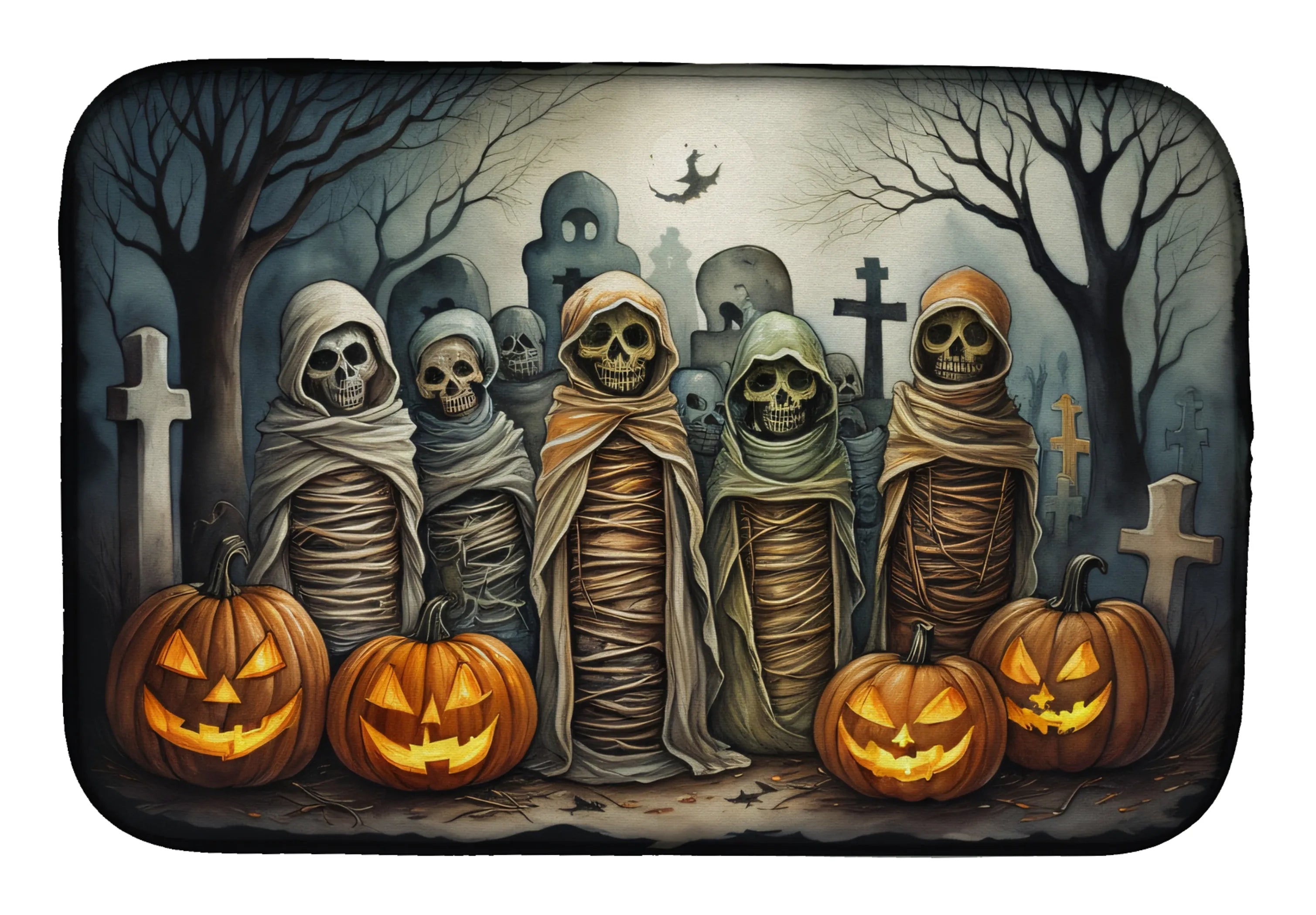 More Spooky Halloween Dish Drying Mat - Size: 14  X 21" | Pack Of: 1 | Collection name: More spooky halloween