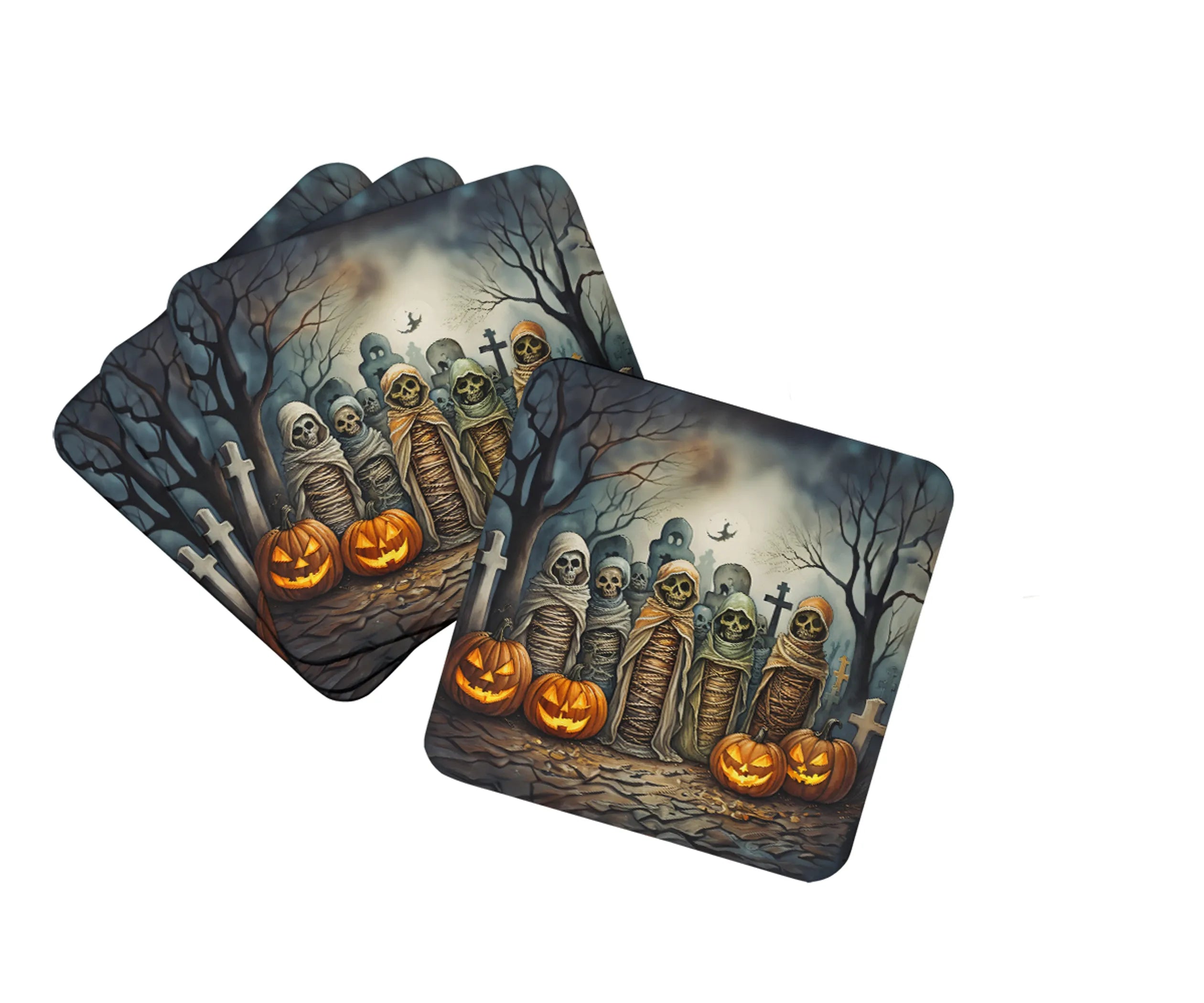 More Spooky Halloween Foam Coasters - Size: 3.5 | Pack Of: 1 | Collection name: More spooky halloween