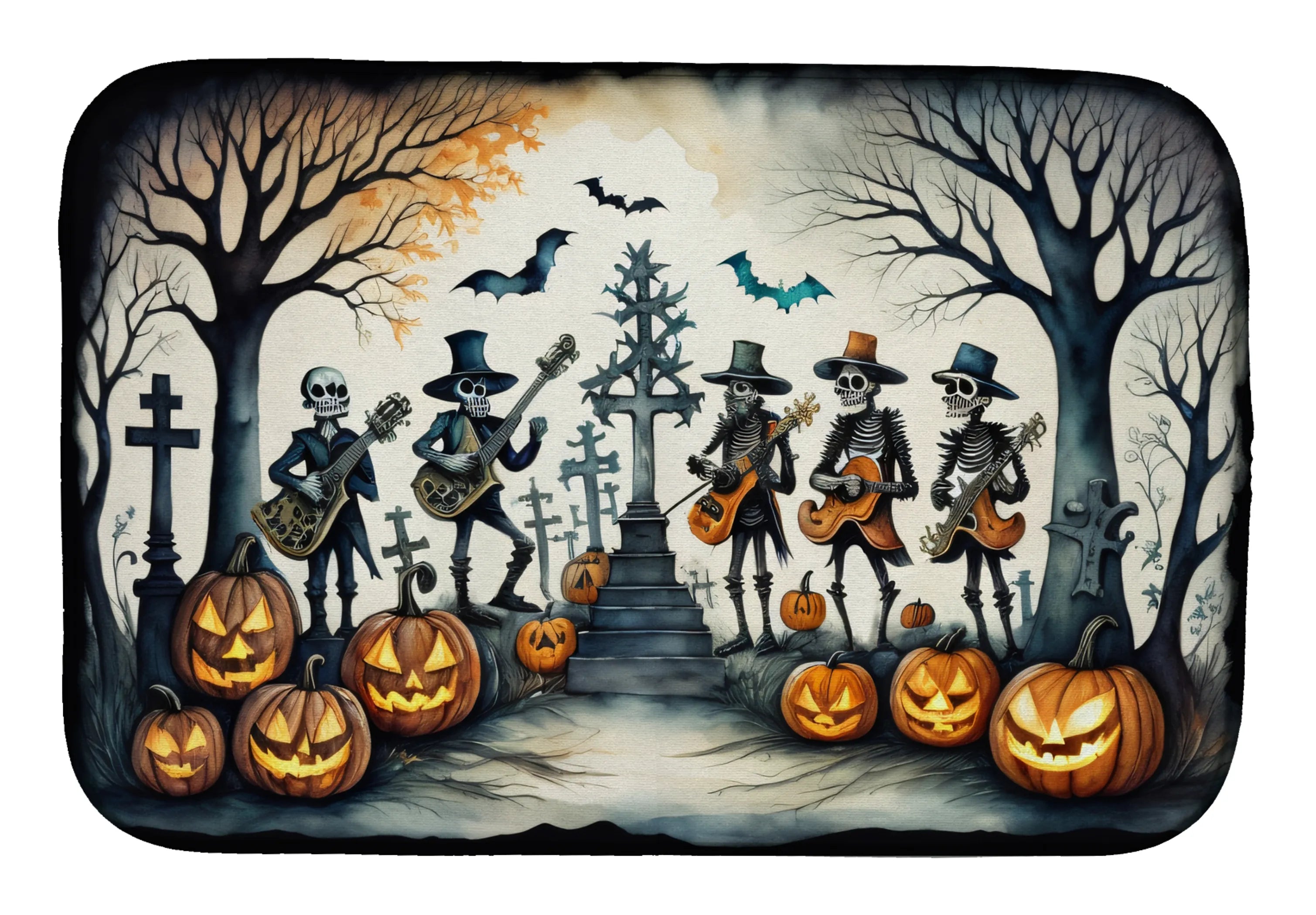More Spooky Halloween Dish Drying Mat - Size: 14  X 21" | Pack Of: 1 | Collection name: More spooky halloween