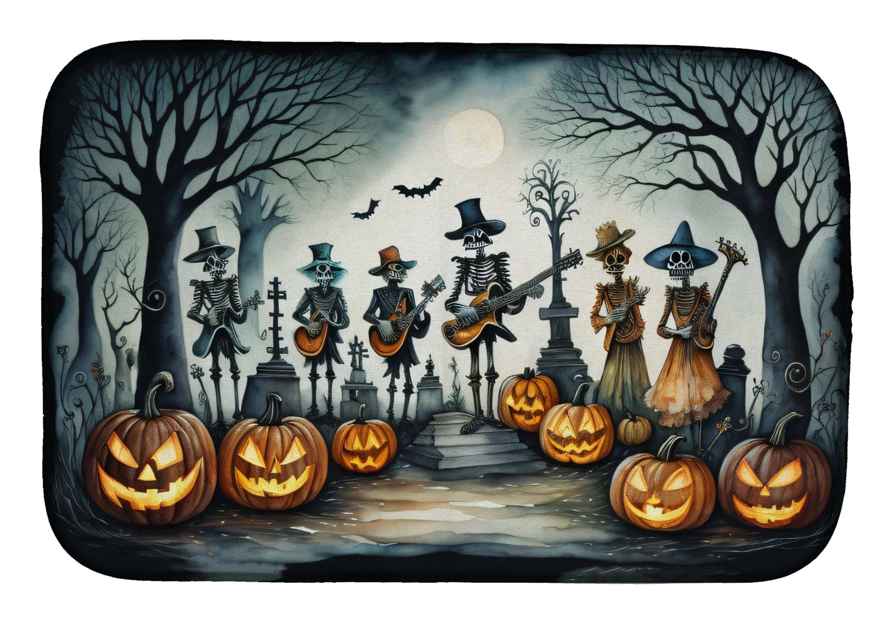 More Spooky Halloween Dish Drying Mat - Size: 14  X 21" | Pack Of: 1 | Collection name: More spooky halloween