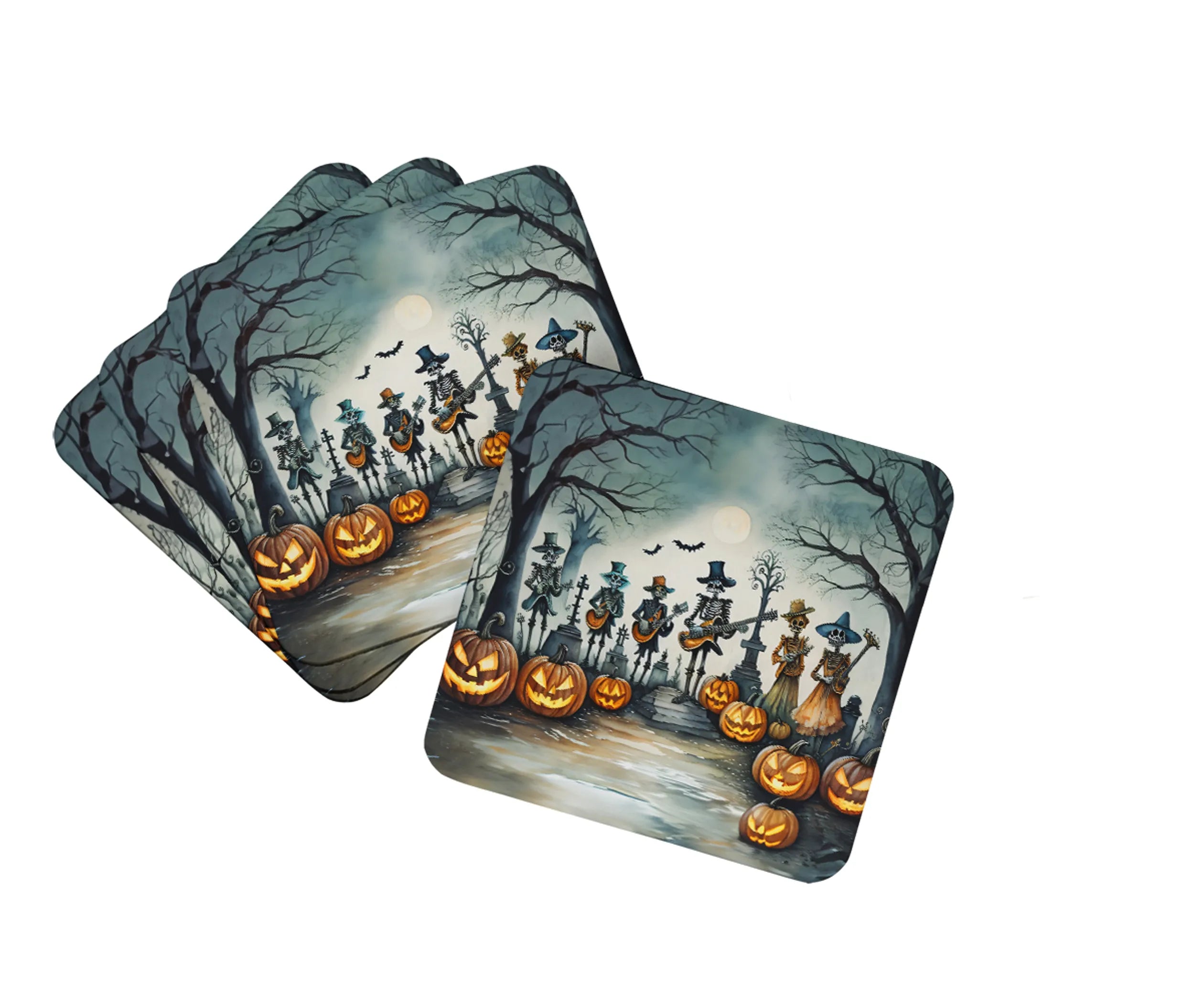 More Spooky Halloween Foam Coasters - Size: 3.5 | Pack Of: 1 | Collection name: More spooky halloween