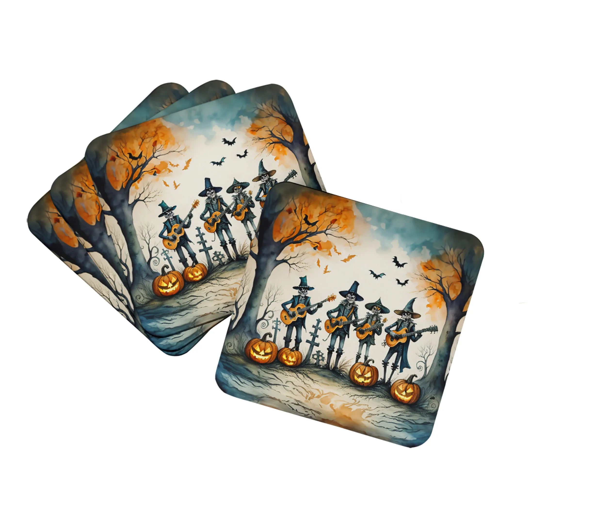 More Spooky Halloween Foam Coasters - Size: 3.5 | Pack Of: 1 | Collection name: More spooky halloween