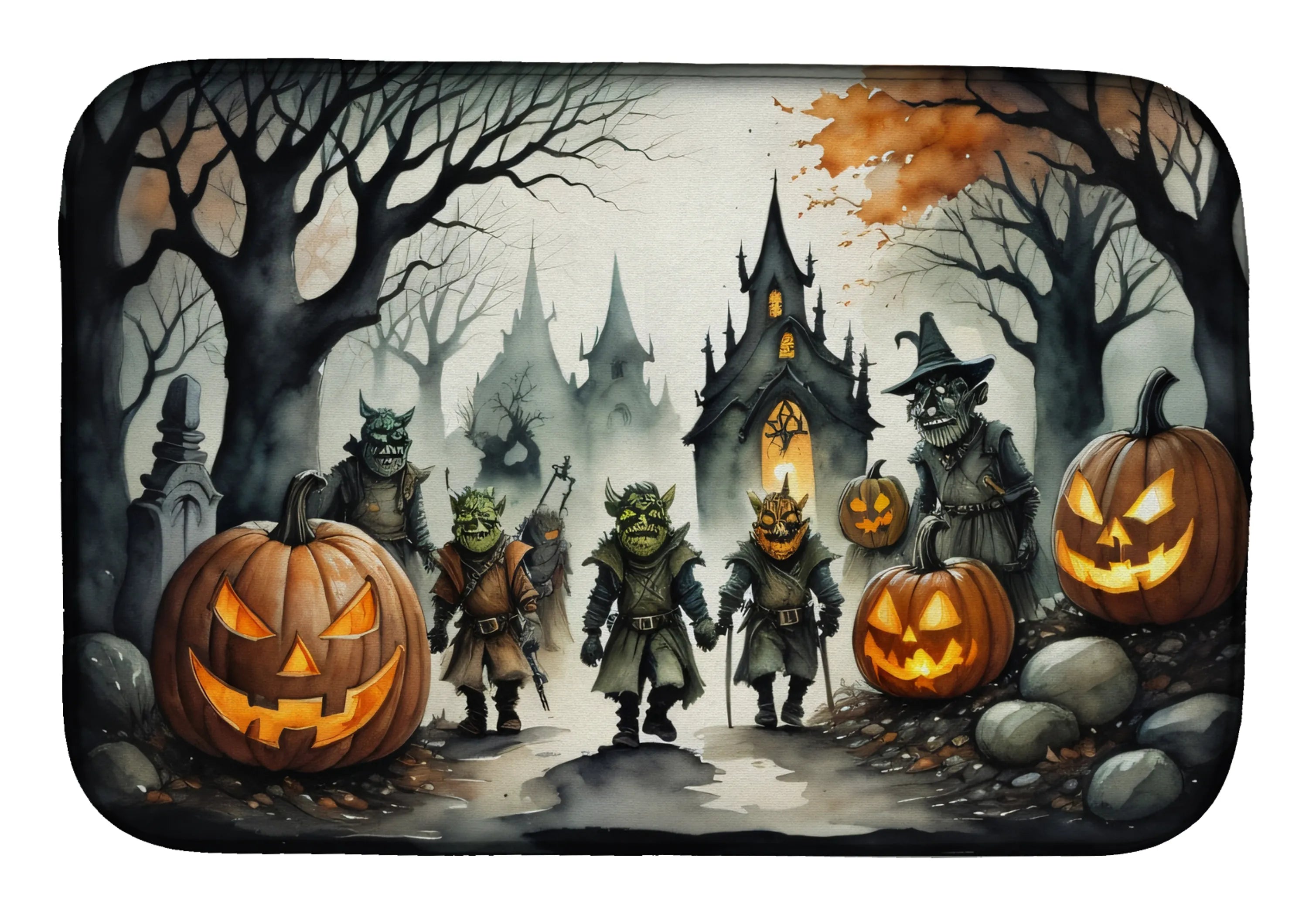 More Spooky Halloween Dish Drying Mat - Size: 14  X 21" | Pack Of: 1 | Collection name: More spooky halloween