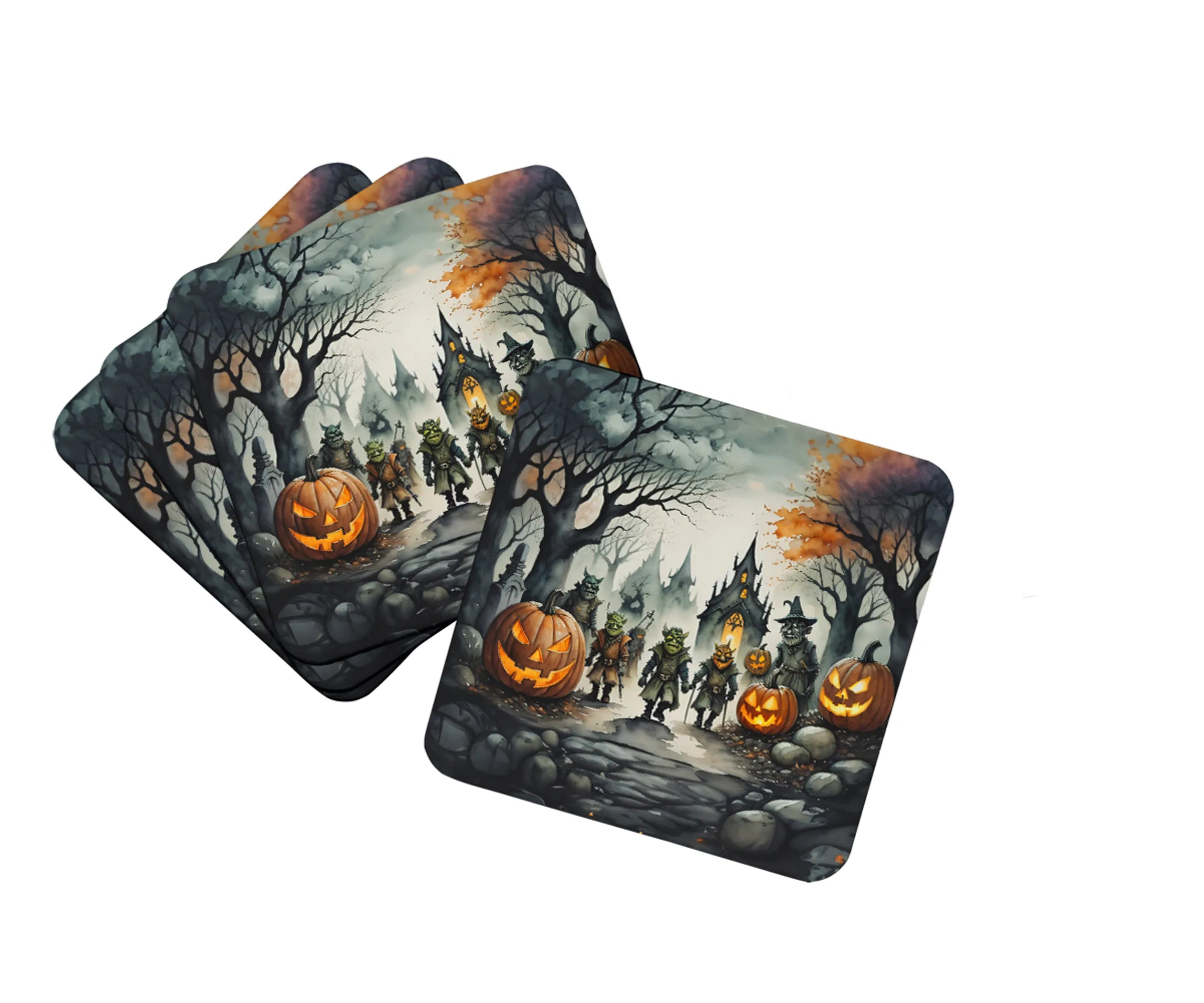 More Spooky Halloween Foam Coasters - Size: 3.5 | Pack Of: 1 | Collection name: More spooky halloween