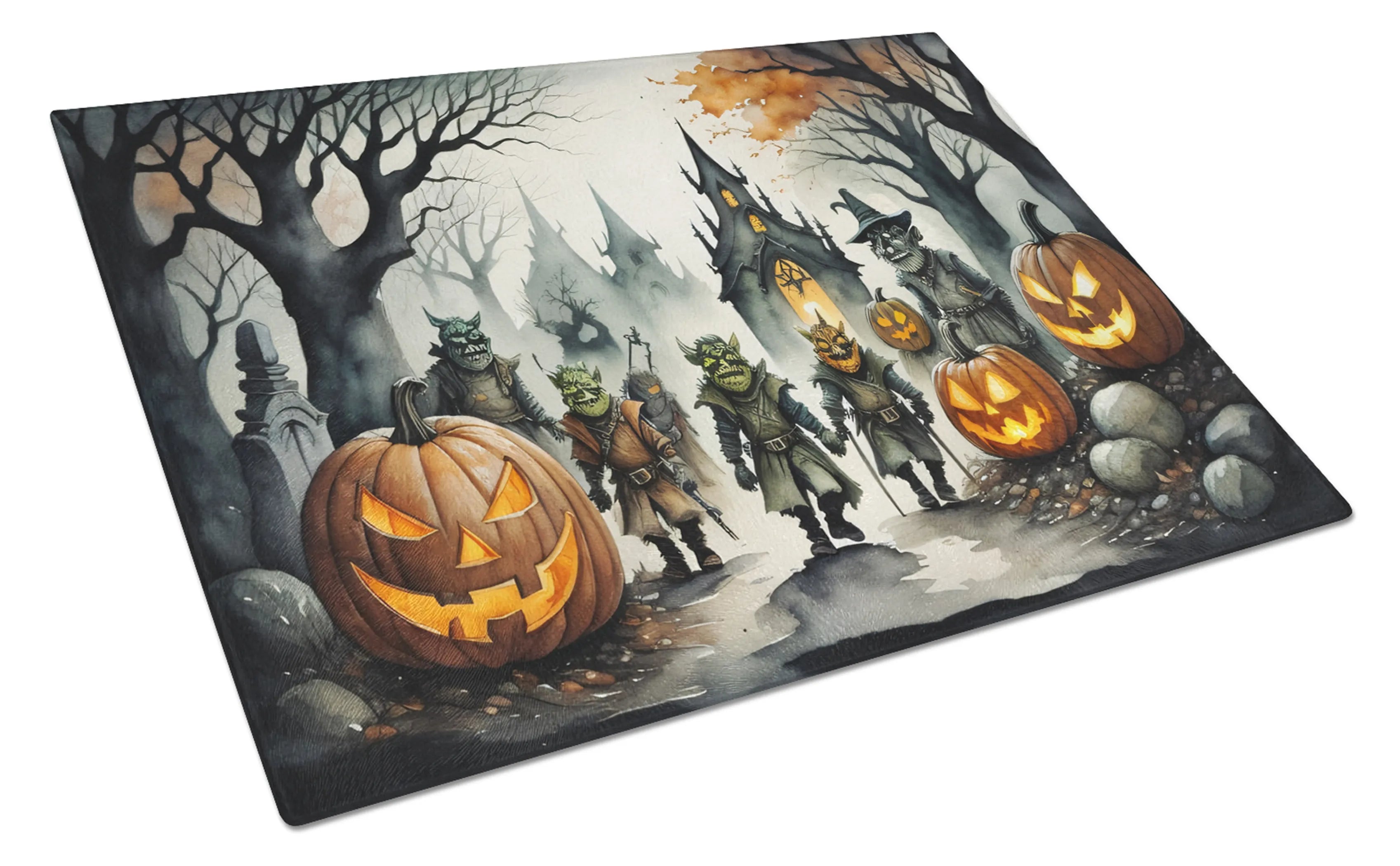 More Spooky Halloween Glass Cutting Board - Size: LARGE | Pack Of: 1 | Collection name: More spooky halloween